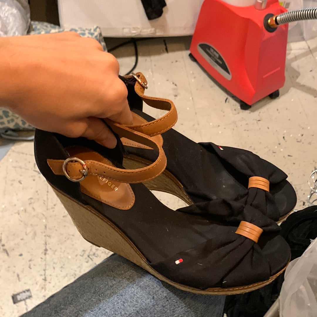 Sandales noir et cuir brun Tommy Hilfiger