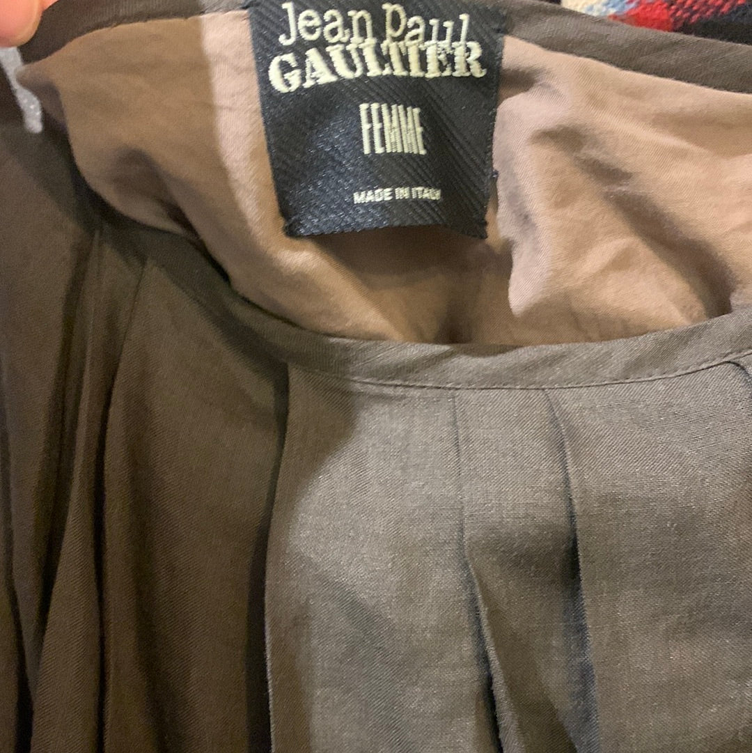 Brown linen skirt Jean Paul Gauthier