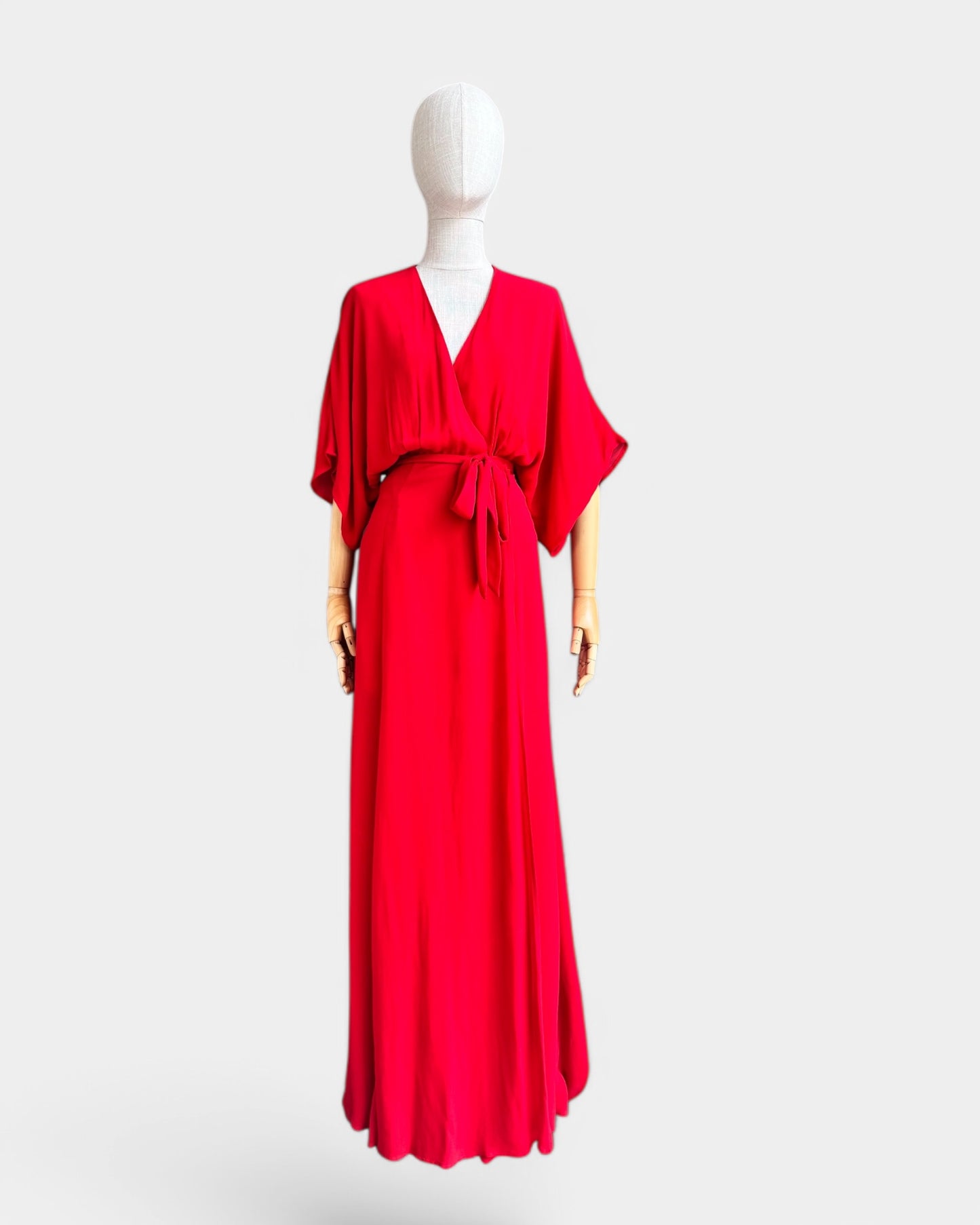 Robe longue portefeuille Reformation – Rouge vif, S