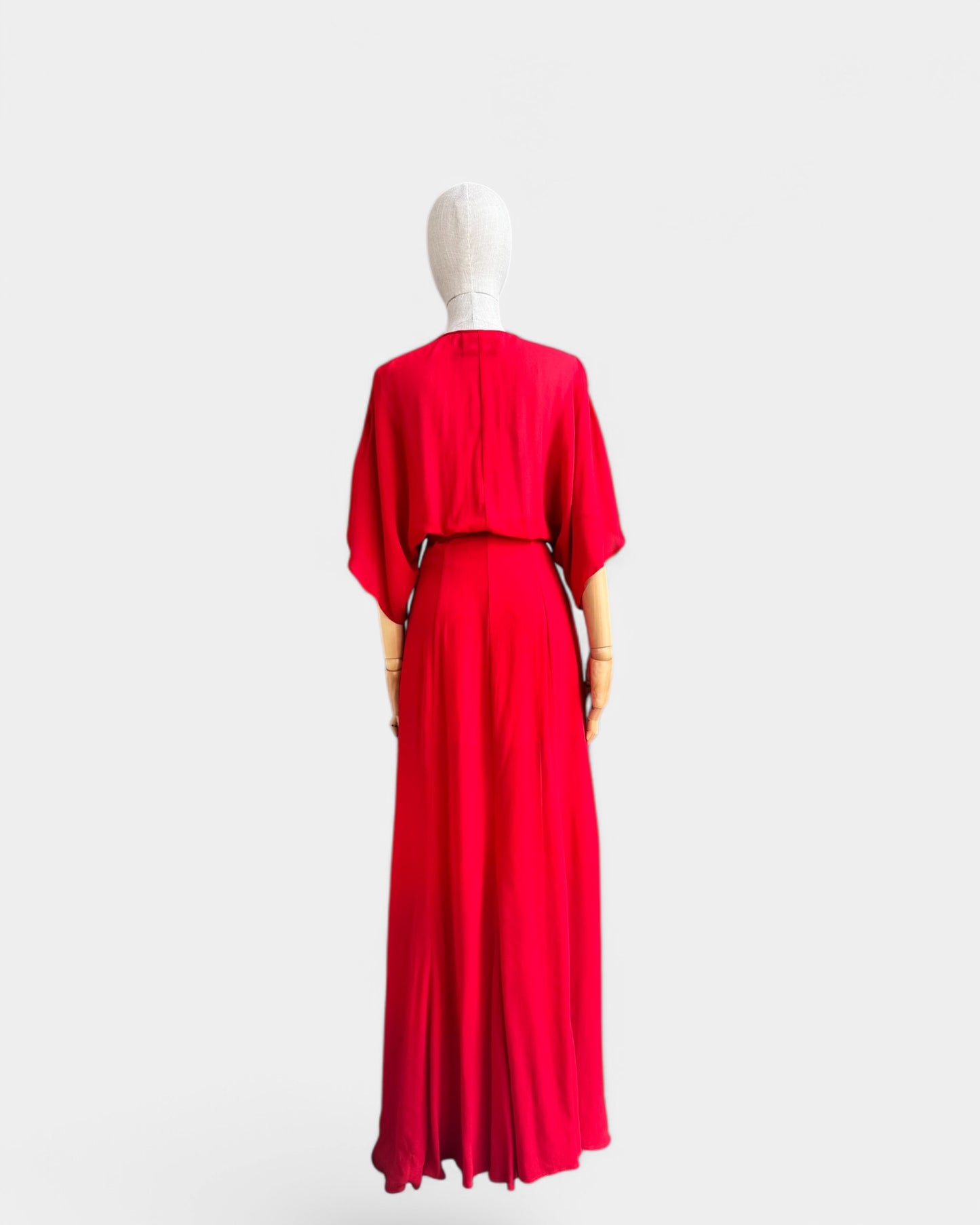 Robe longue portefeuille Reformation – Rouge vif, S