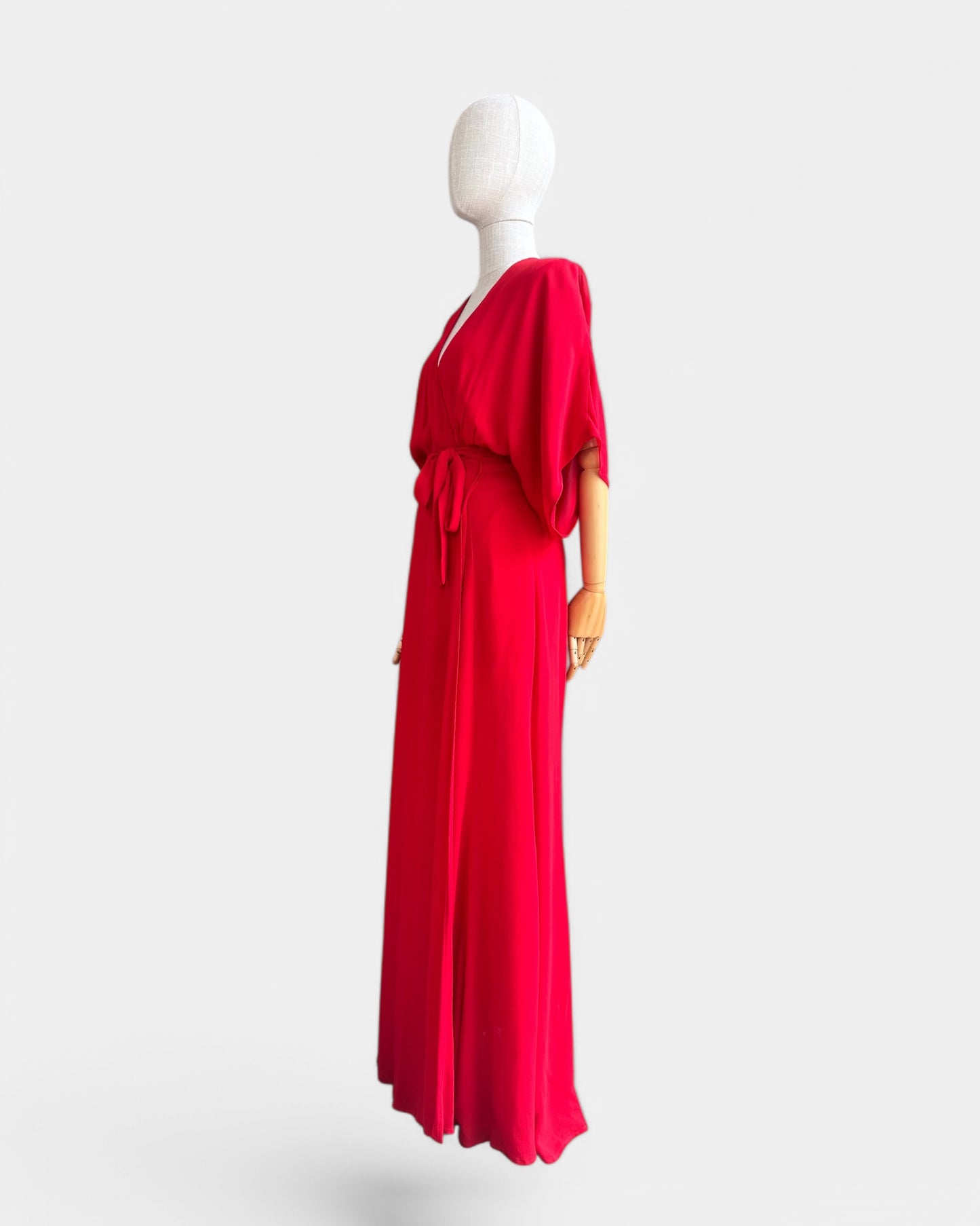Robe longue portefeuille Reformation – Rouge vif, S