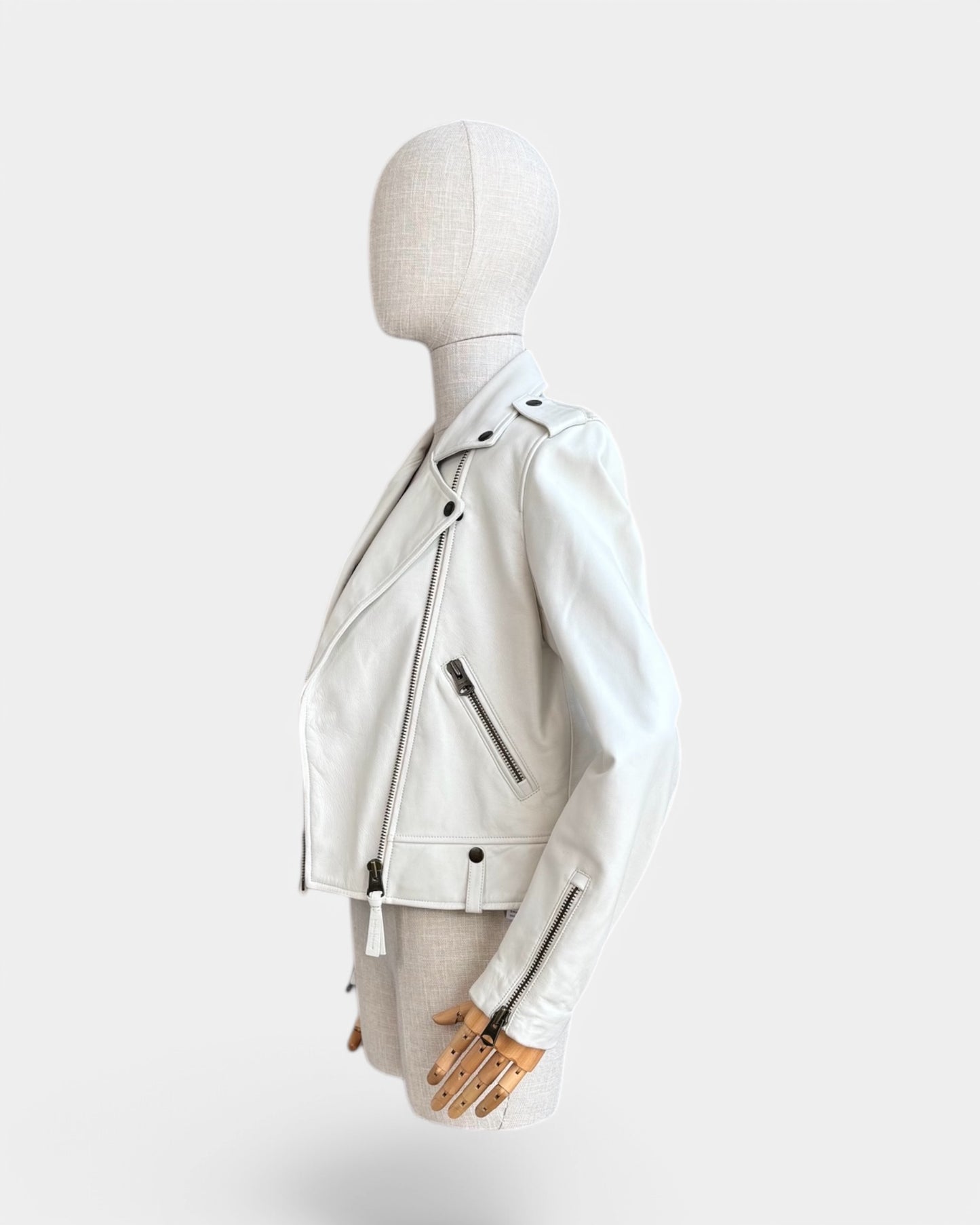 Mackage white leather perfecto, M
