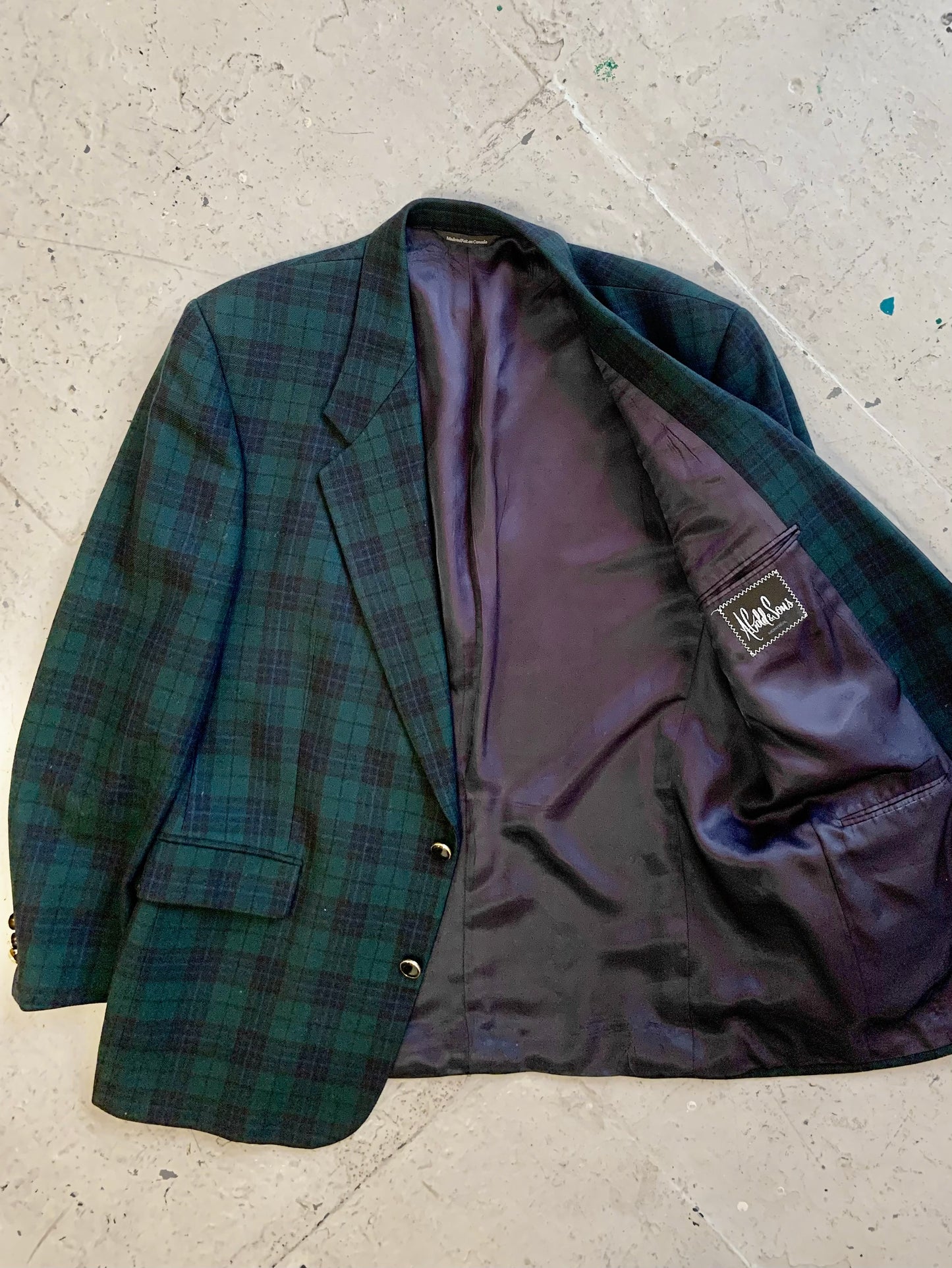 Vintage black watch jacket A. Golde & Son