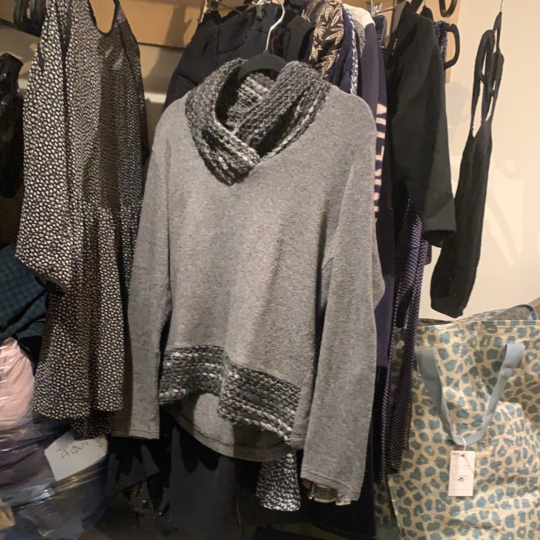 Grey mock neck knit