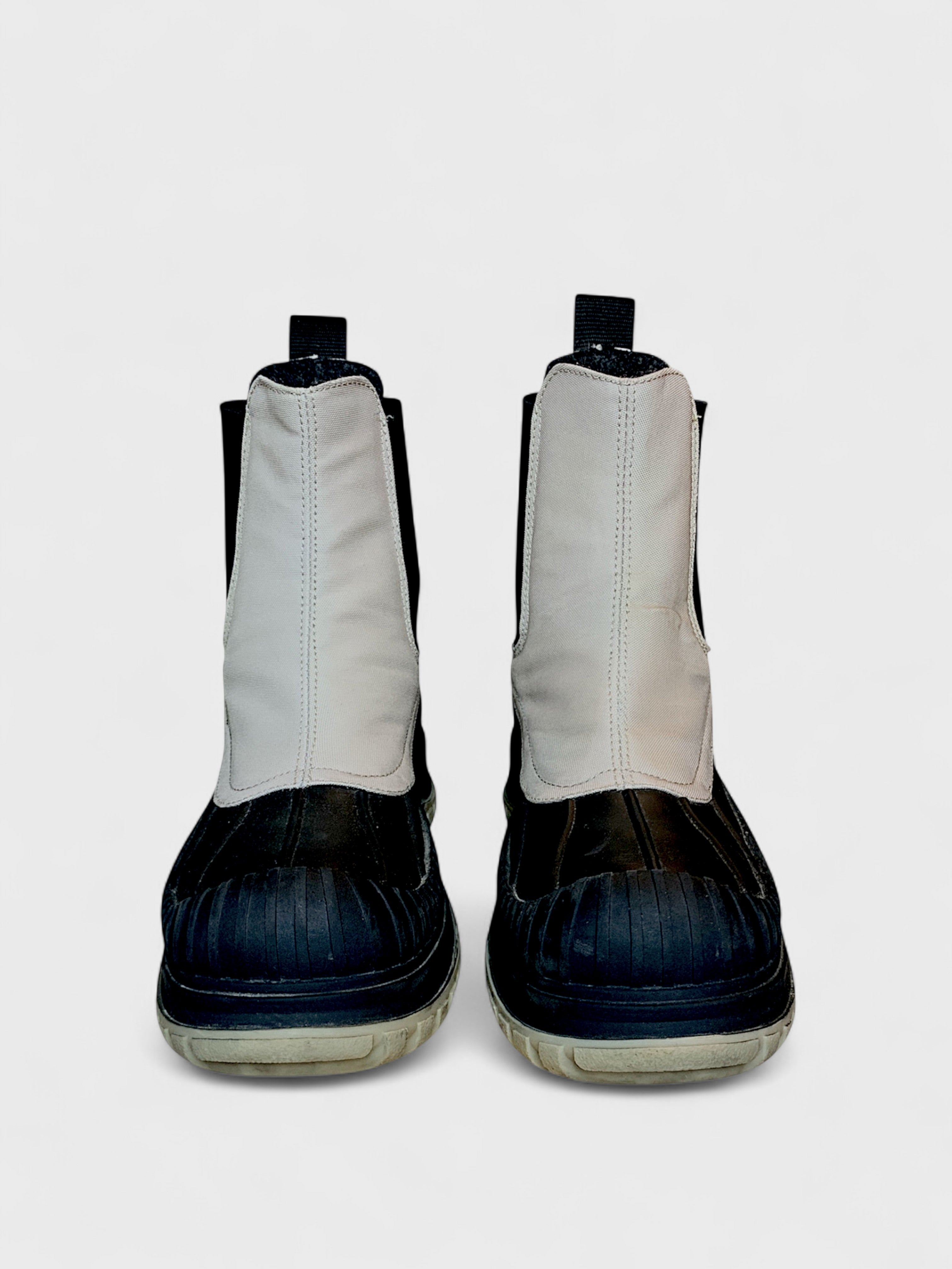 Chunky Black &amp; Beige Boots, Size 7