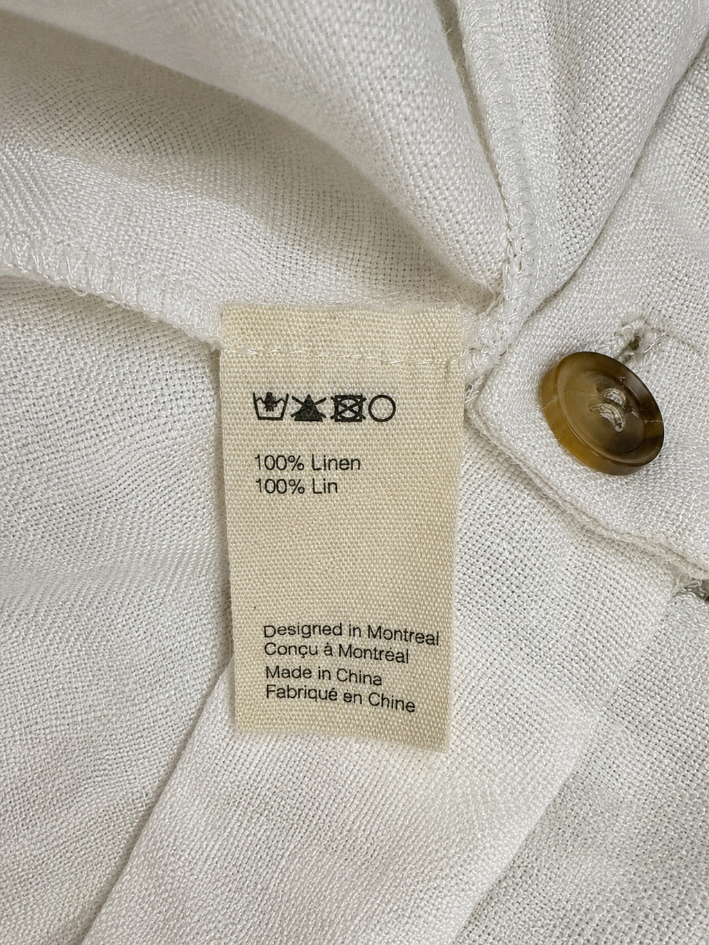 White 100% linen shorts, Naïf