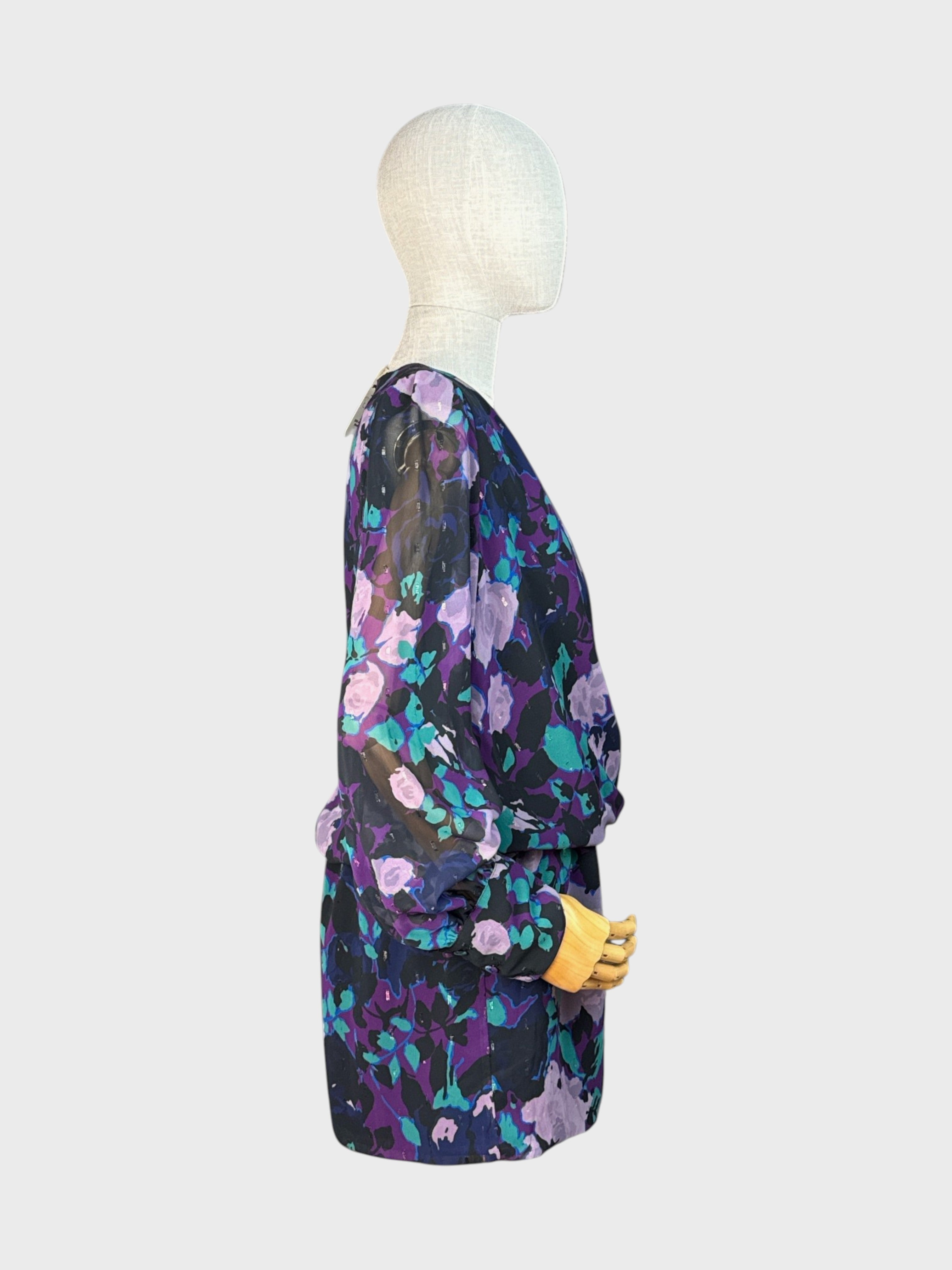 LiuJo Mauve, Black, Green, and Blue Patterned Dress