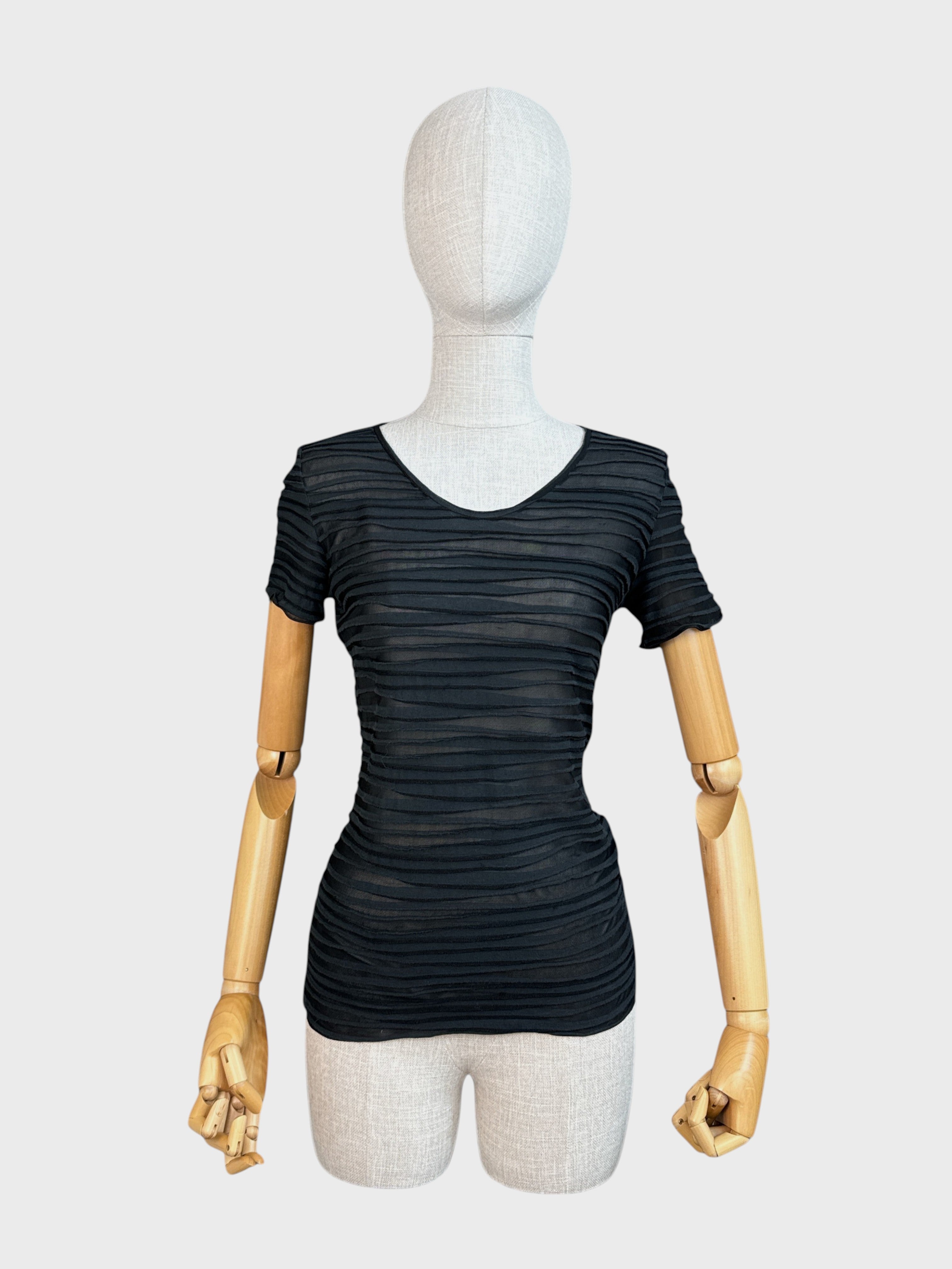 Armani Collezioni textured black T-shirt, size 4