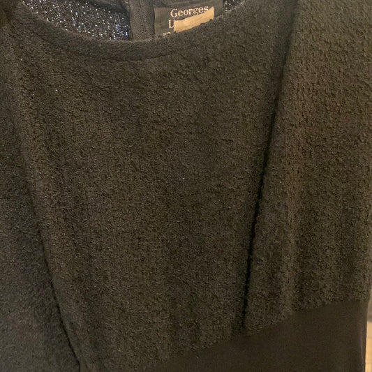 Robe noire tricot chiffon noir George Levesque