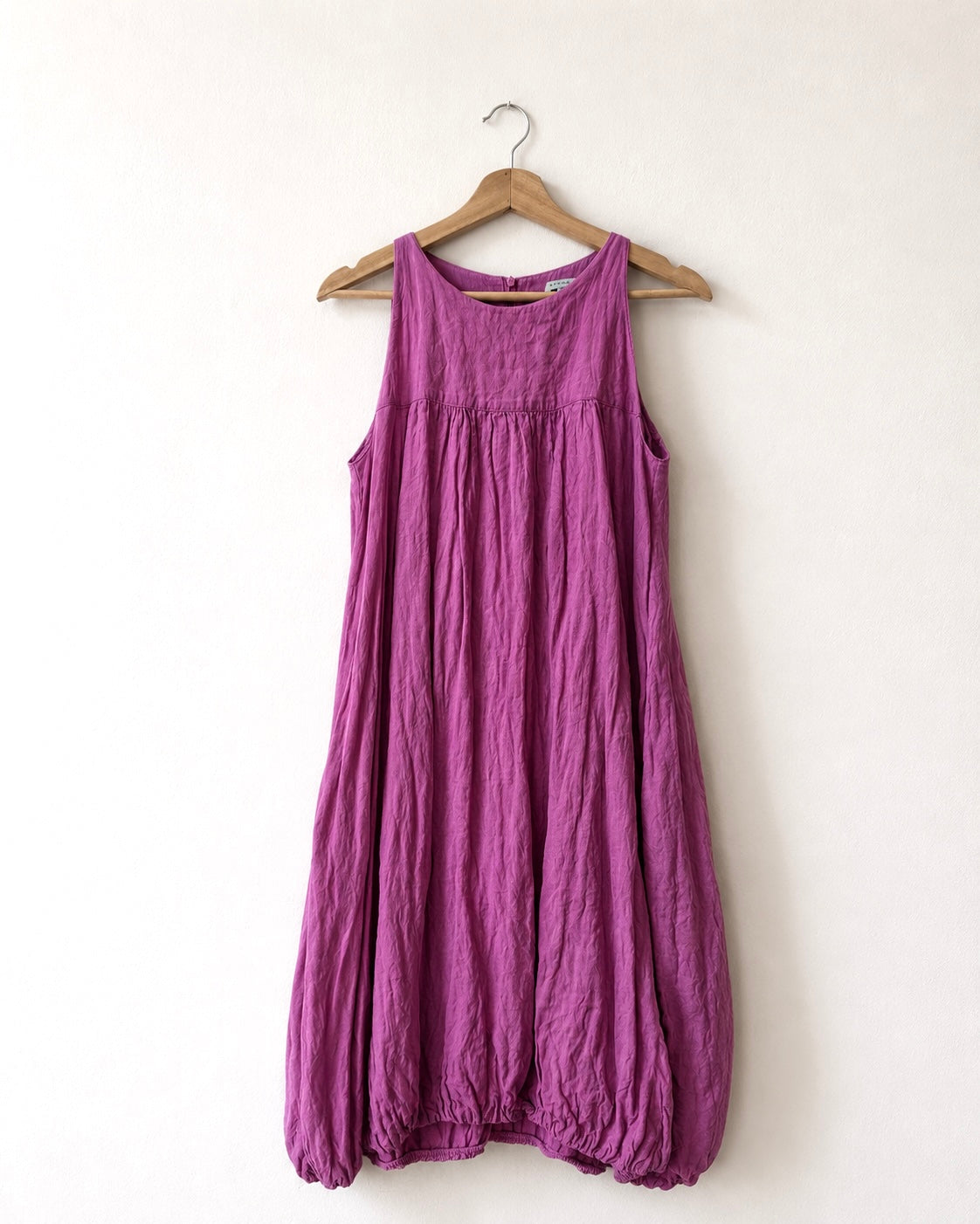 Sarah Pacini Mauve Linen and Cotton Balloon Dress, 0