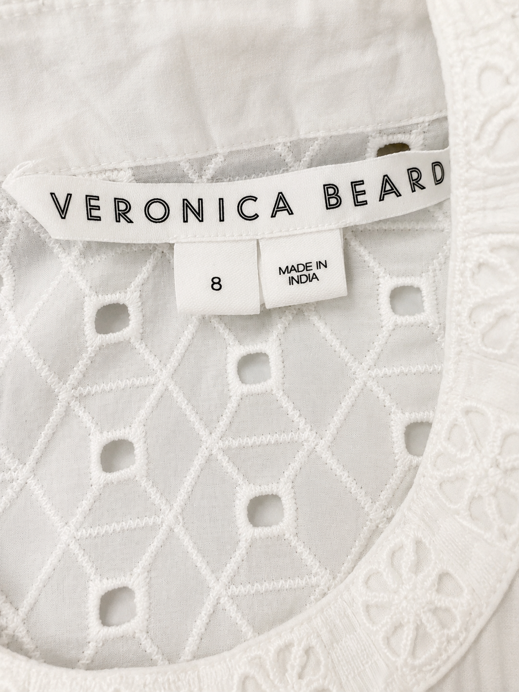 White broderie anglaise blouse, Veronica Beard