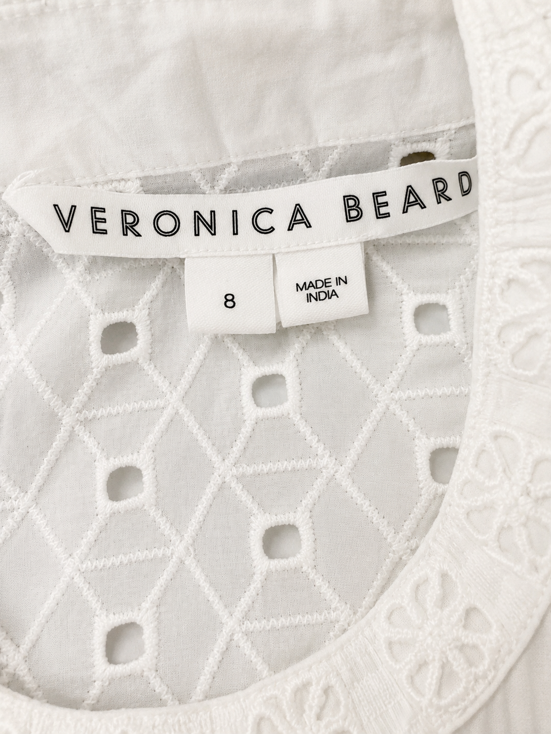 White broderie anglaise blouse, Veronica Beard