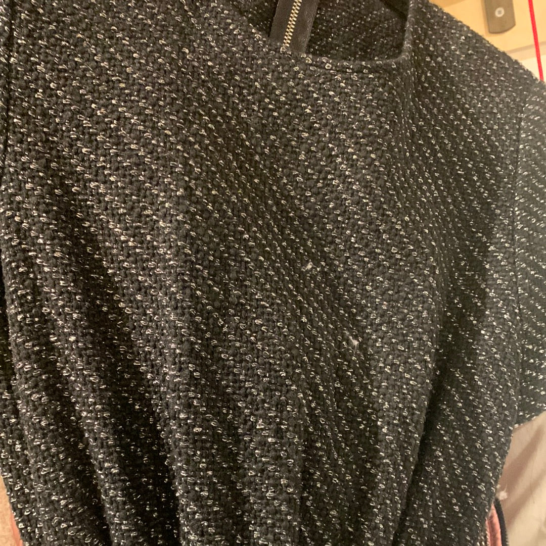 Robe tweed noir gris maje