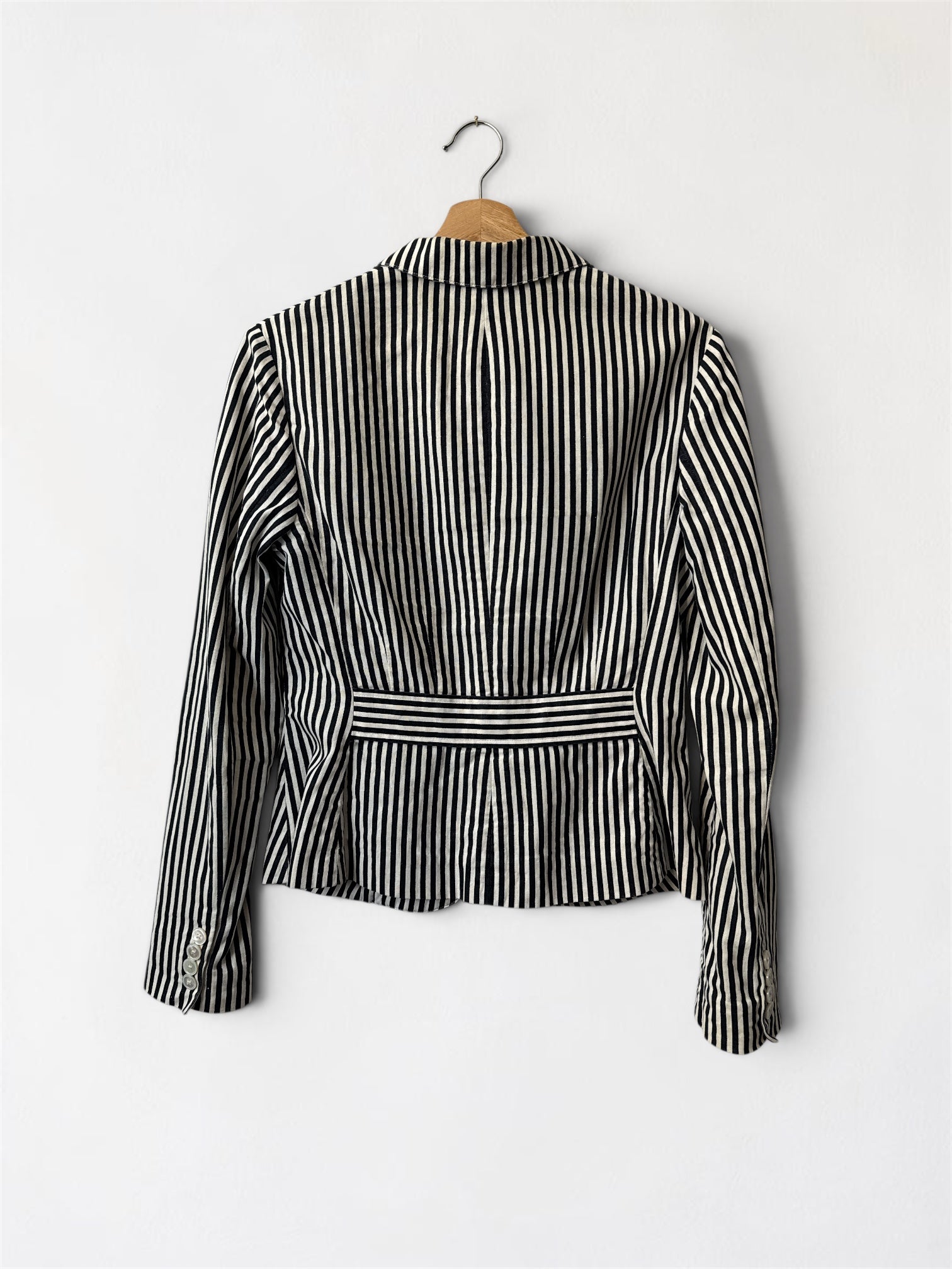 Ralph Lauren Black and White Striped Blazer, Size 4