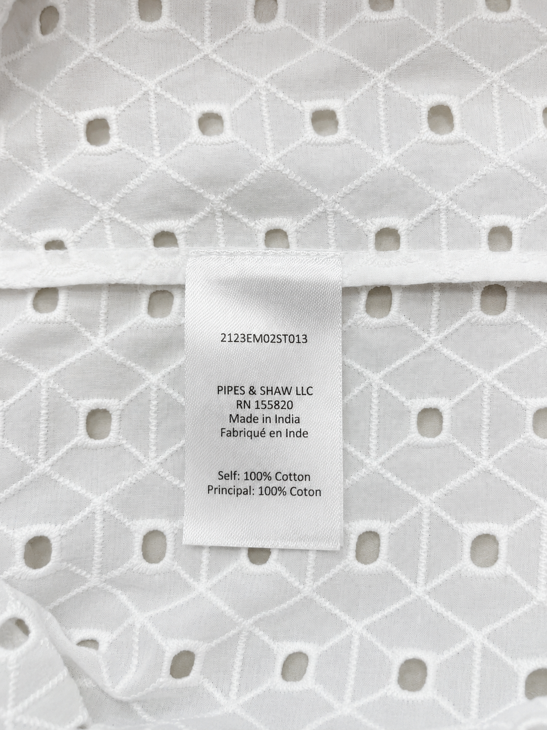 White broderie anglaise blouse, Veronica Beard