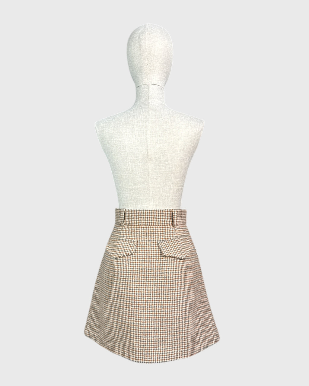 Houndstooth skirt, beige/brown/grey, Olive clothing, M