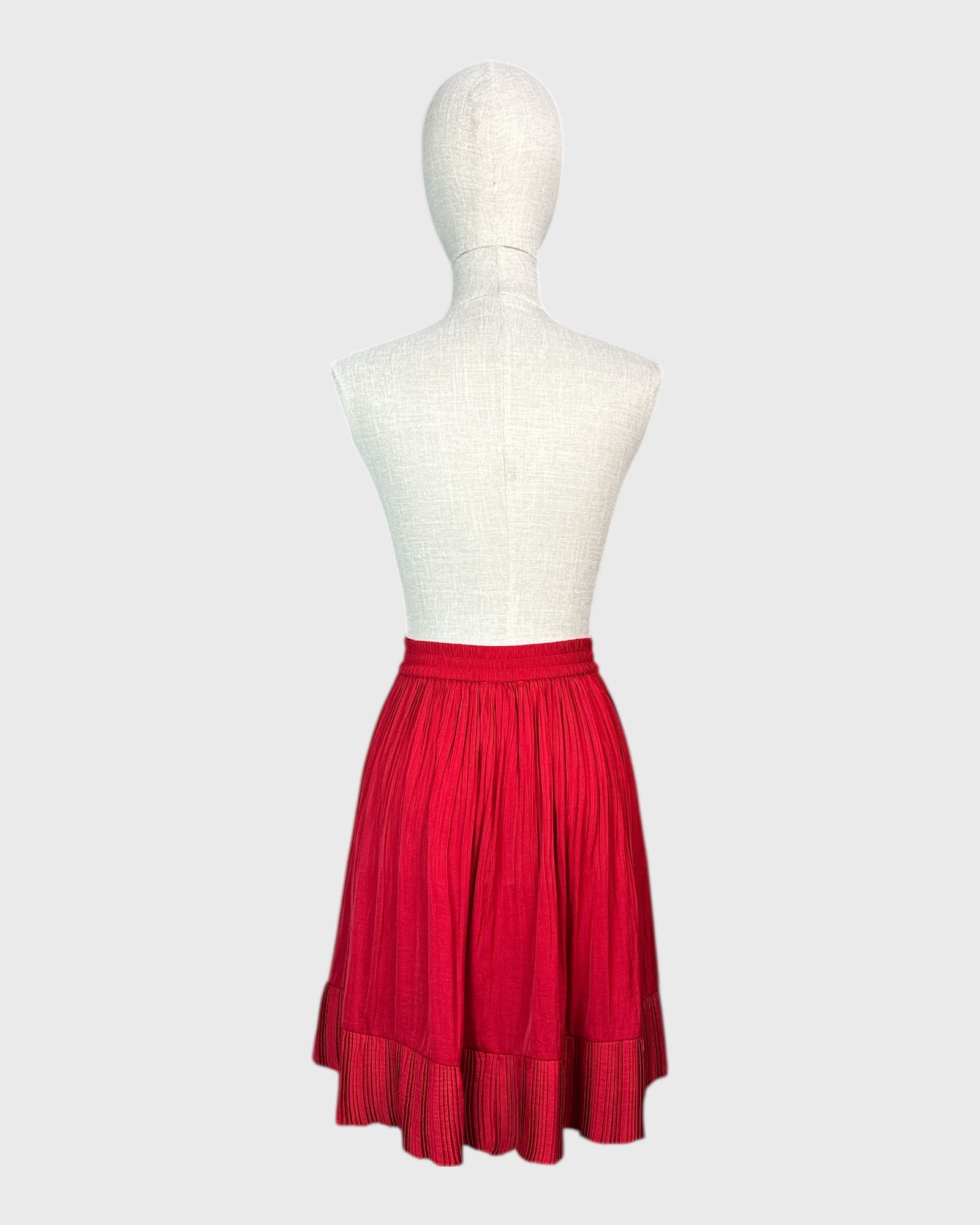 Maje Red Accordion Skirt, 1