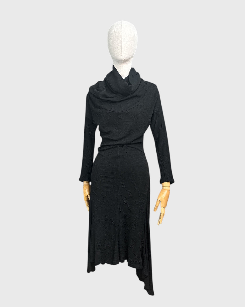 Georges Levesque long black collar dress, S