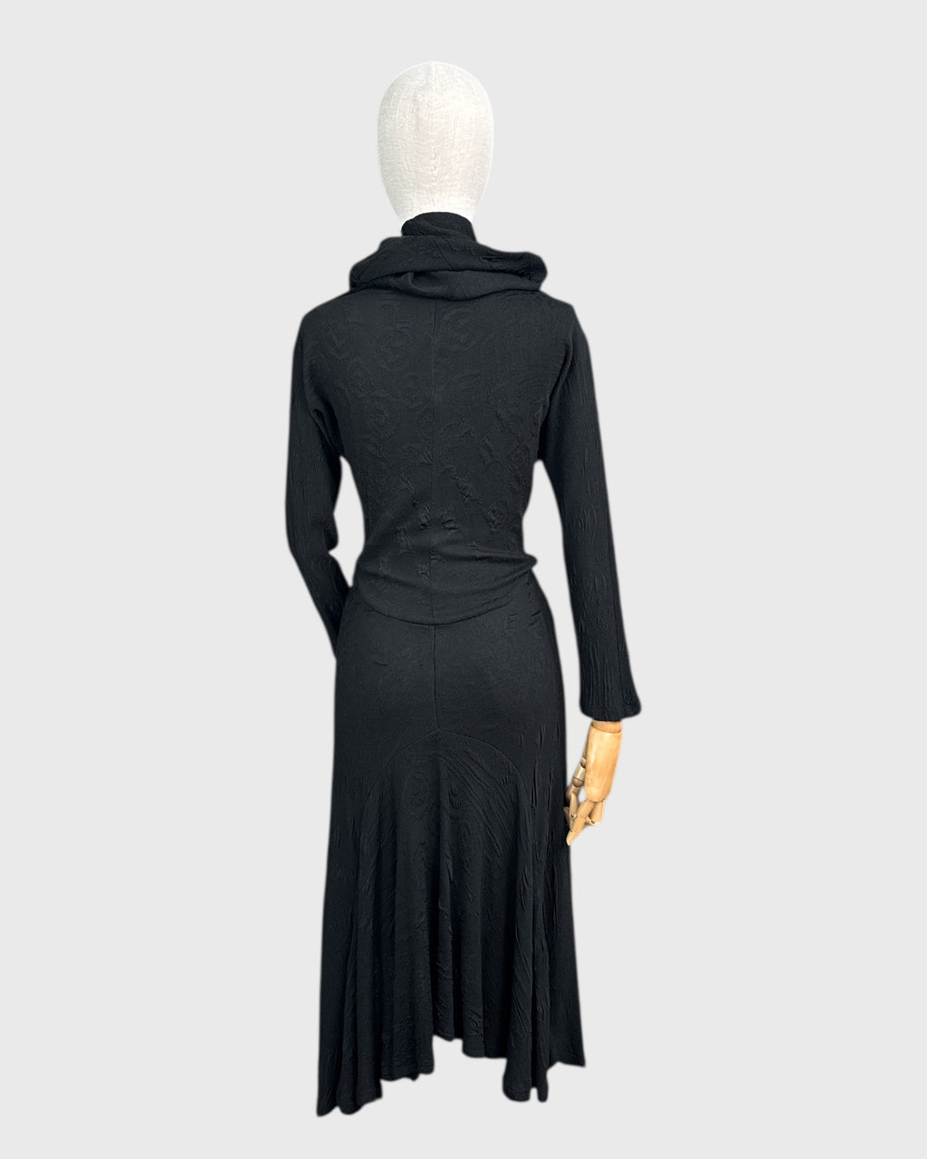 Georges Levesque long black collar dress, S