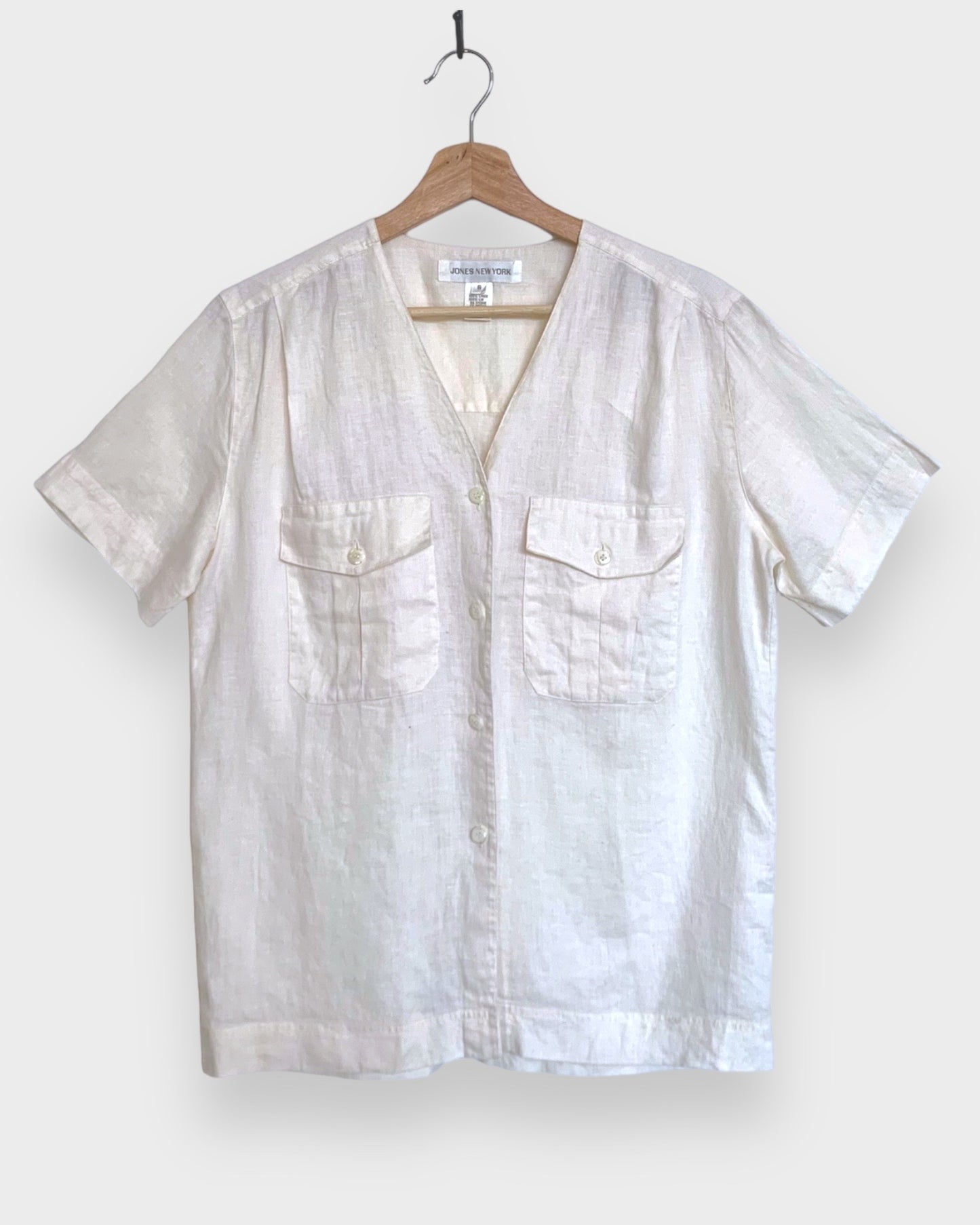Jones New York white linen shirt