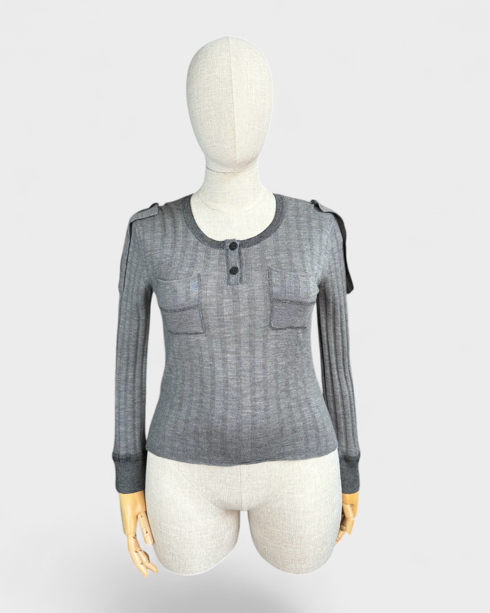Chloé 100% wool gray sweater, M