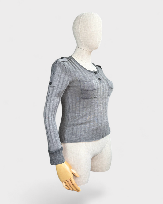 Chloé 100% wool gray sweater, M