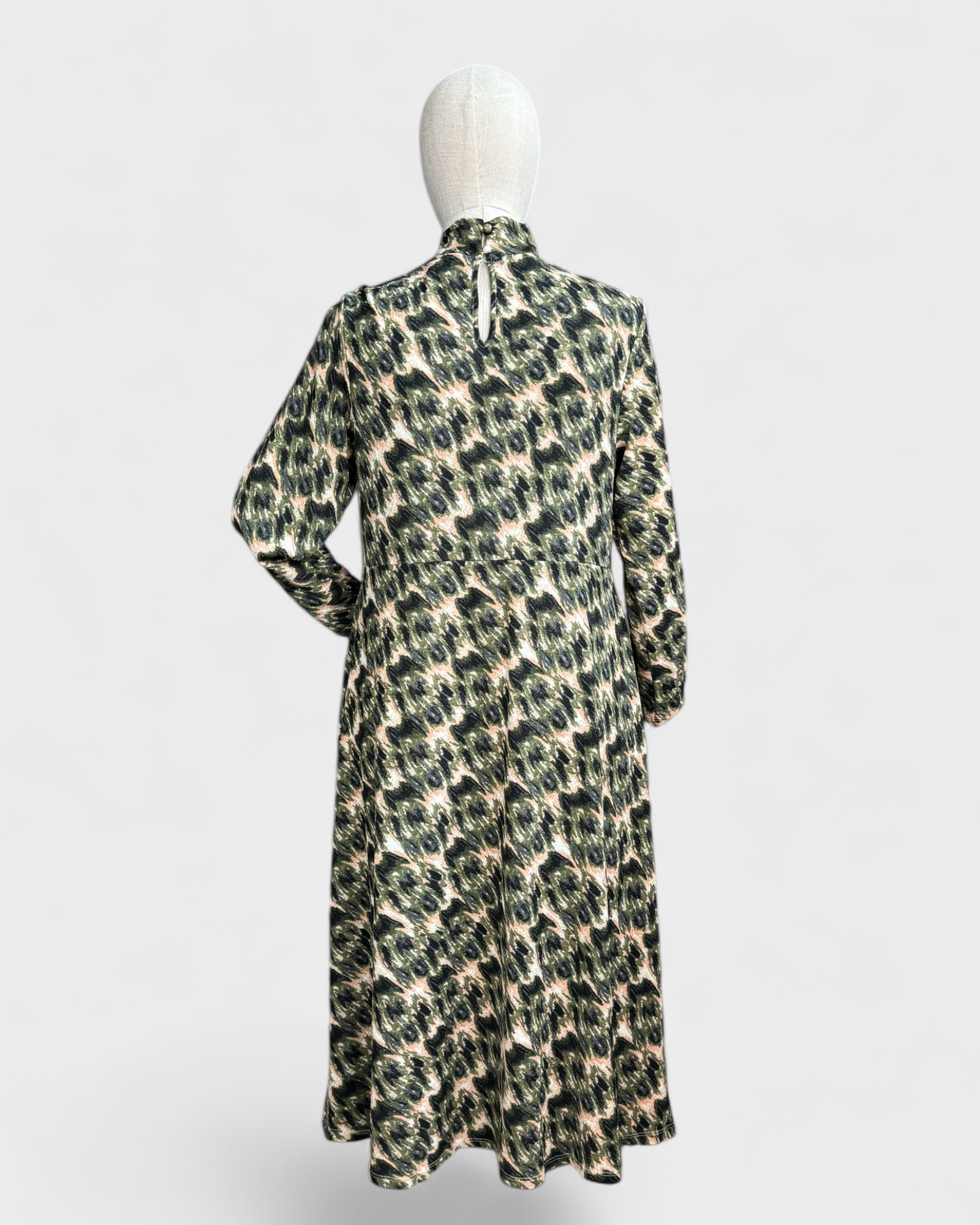 Rachel Comey Green Pink Beige Long Printed Dress, XL