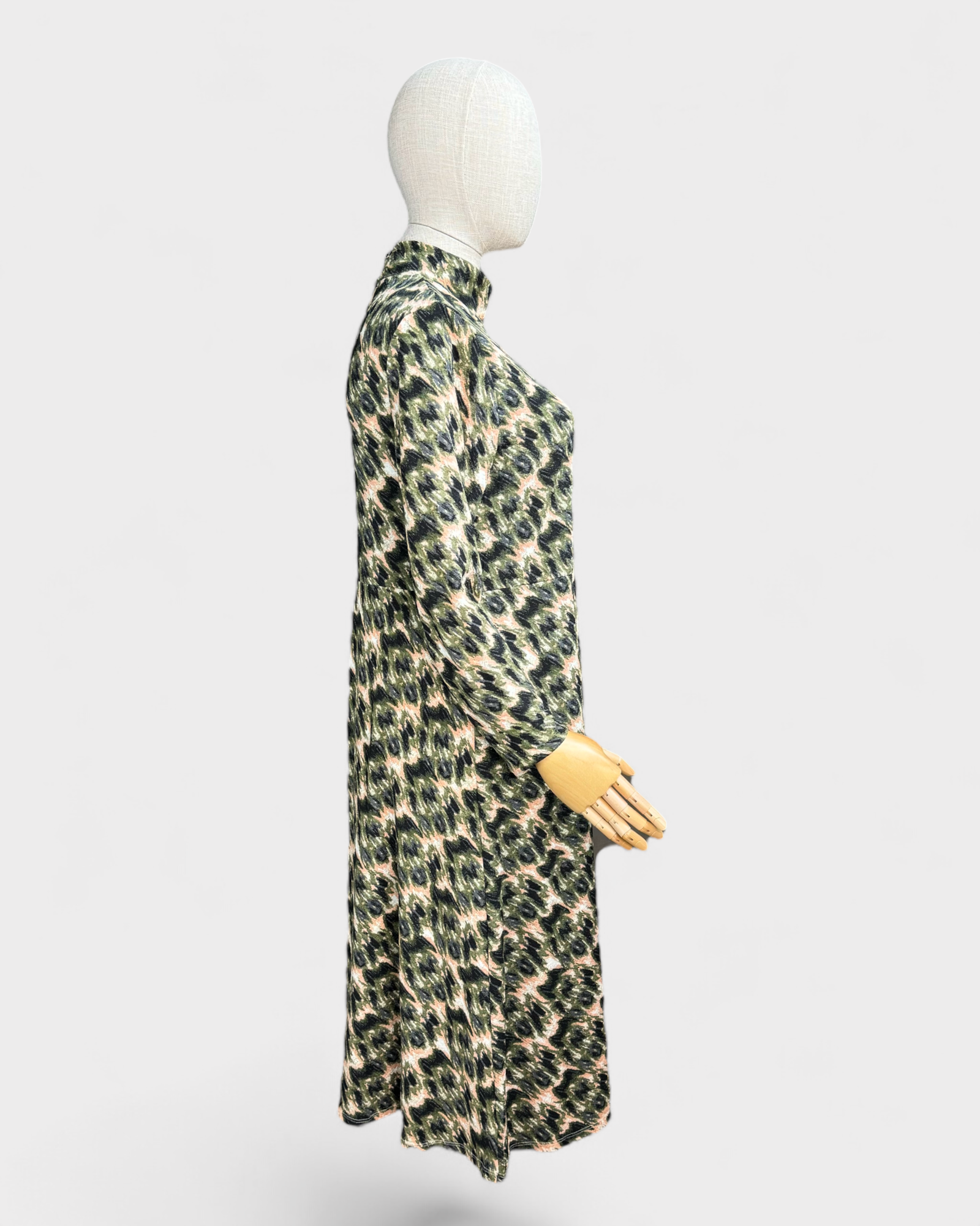 Rachel Comey Green Pink Beige Long Printed Dress, XL