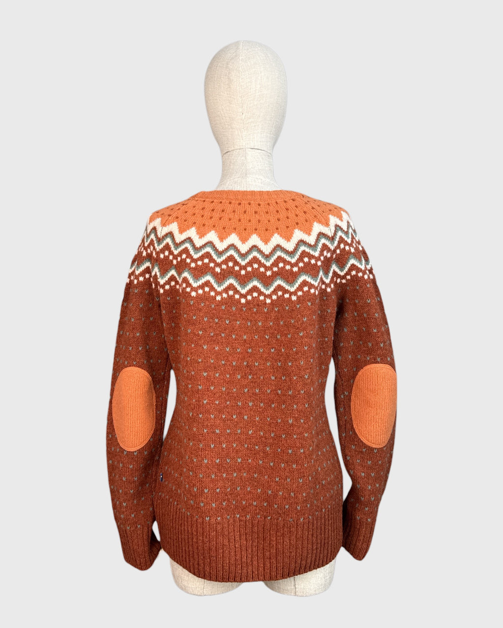 Orange Fjall Raven 100% wool knitted sweater, S