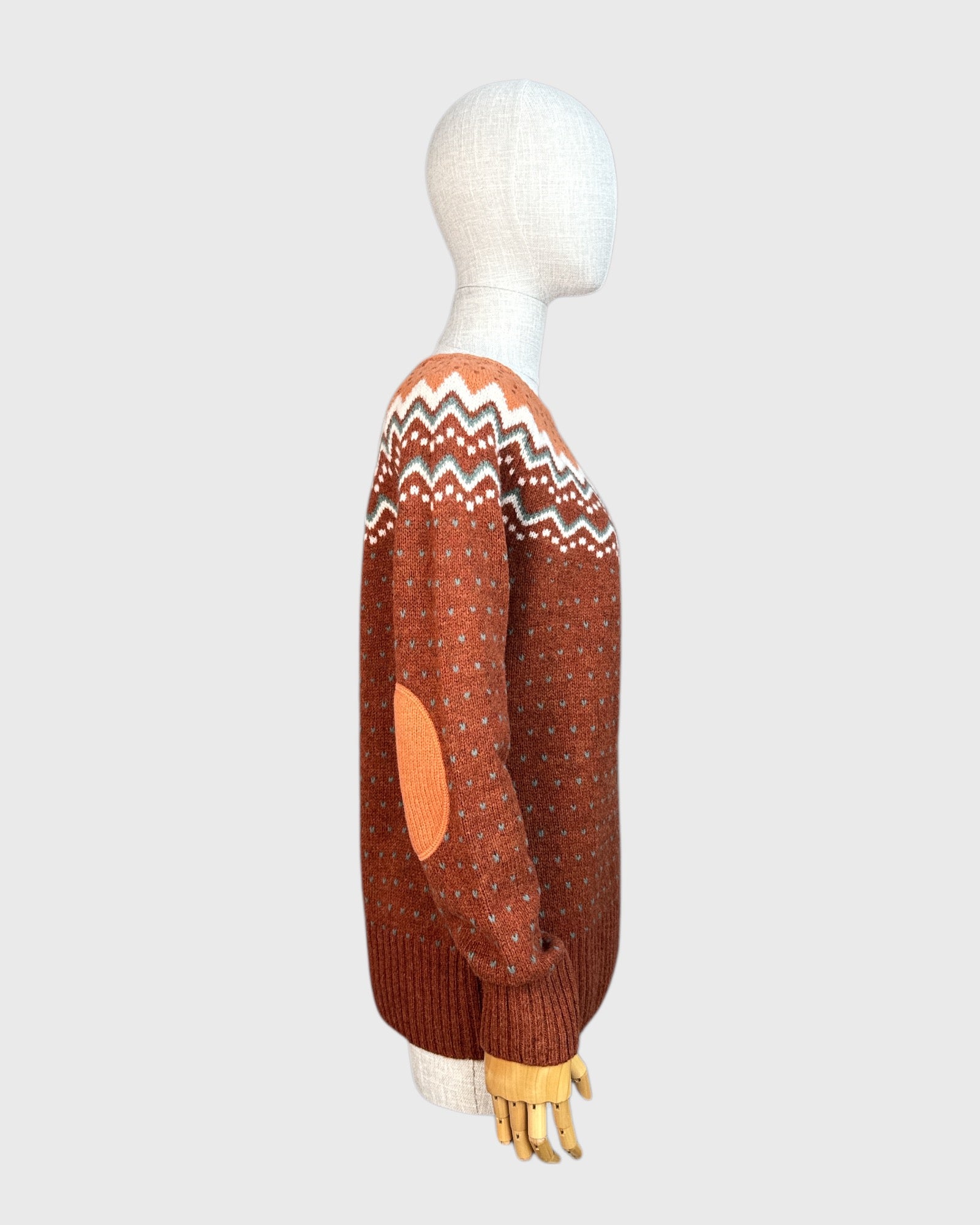 Orange Fjall Raven 100% wool knitted sweater, S