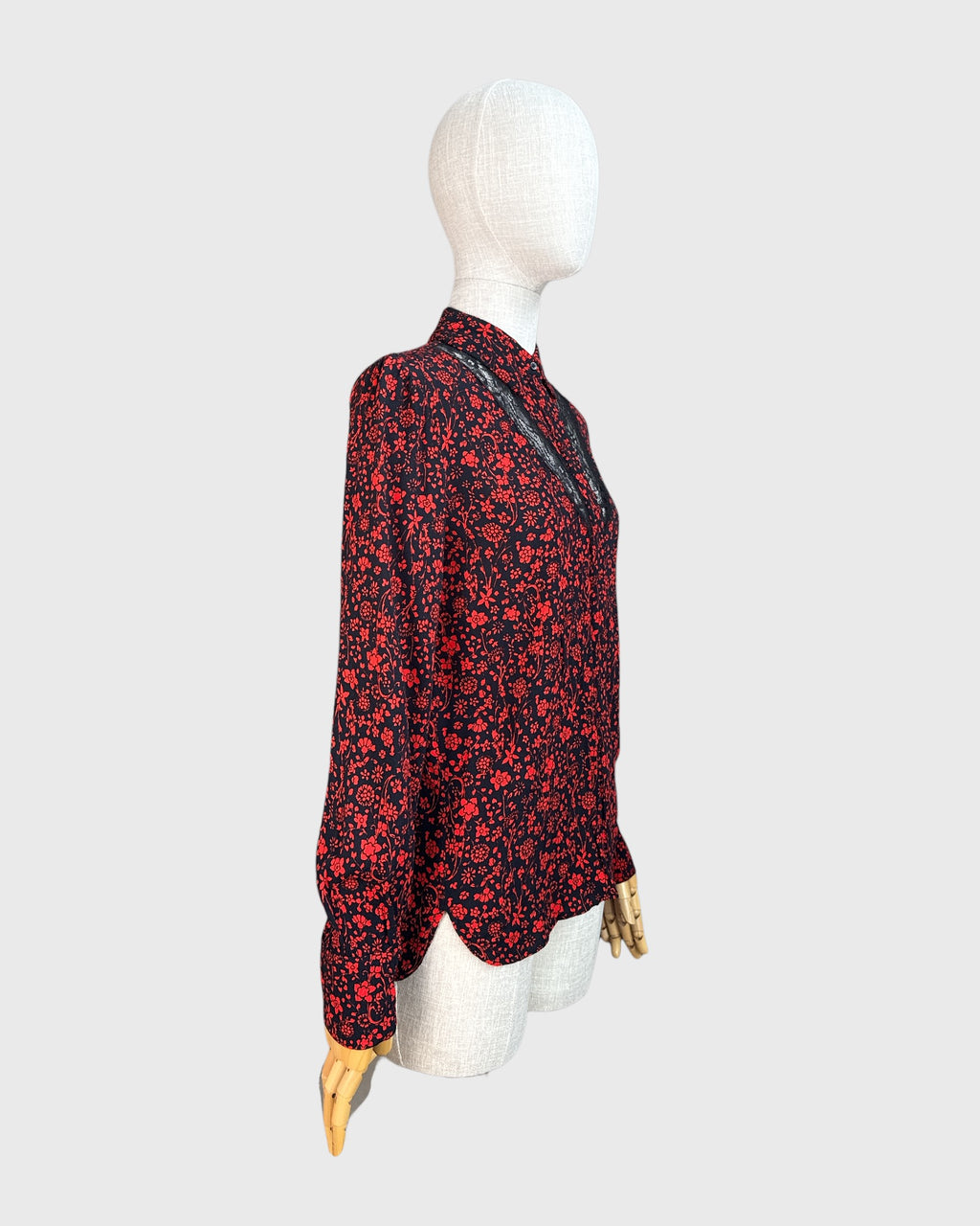 Chemise à imprimé floral avec détail dentelle Maje, taille 1