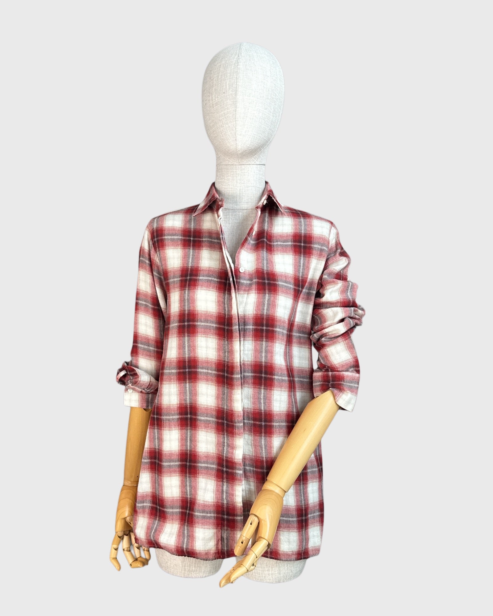 Maje Red and White Checkered Shirt, 1