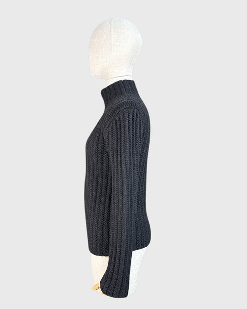 Dark Grey Theory Wool Mockneck Knit