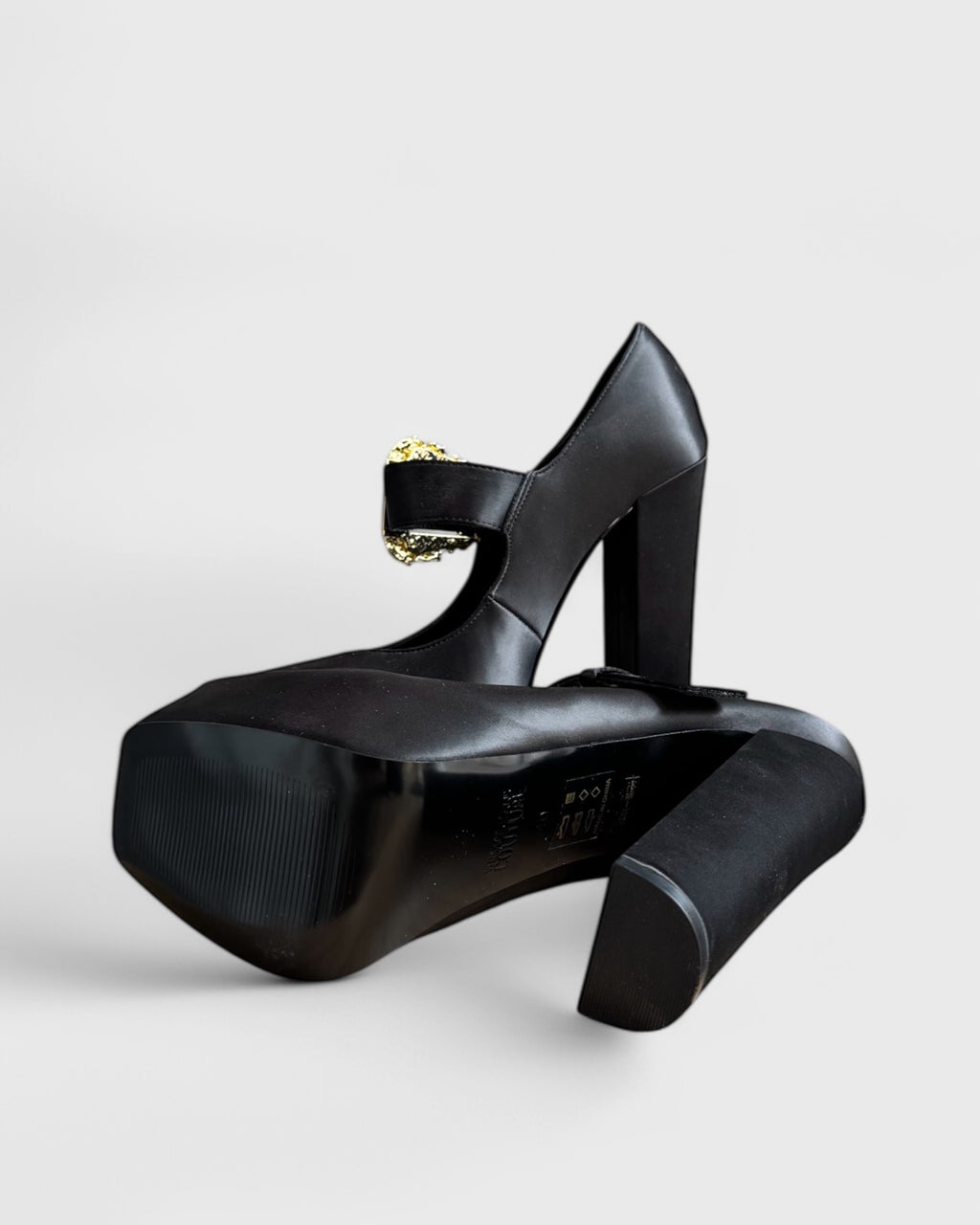 Versace Black Platform Maryjane, 40