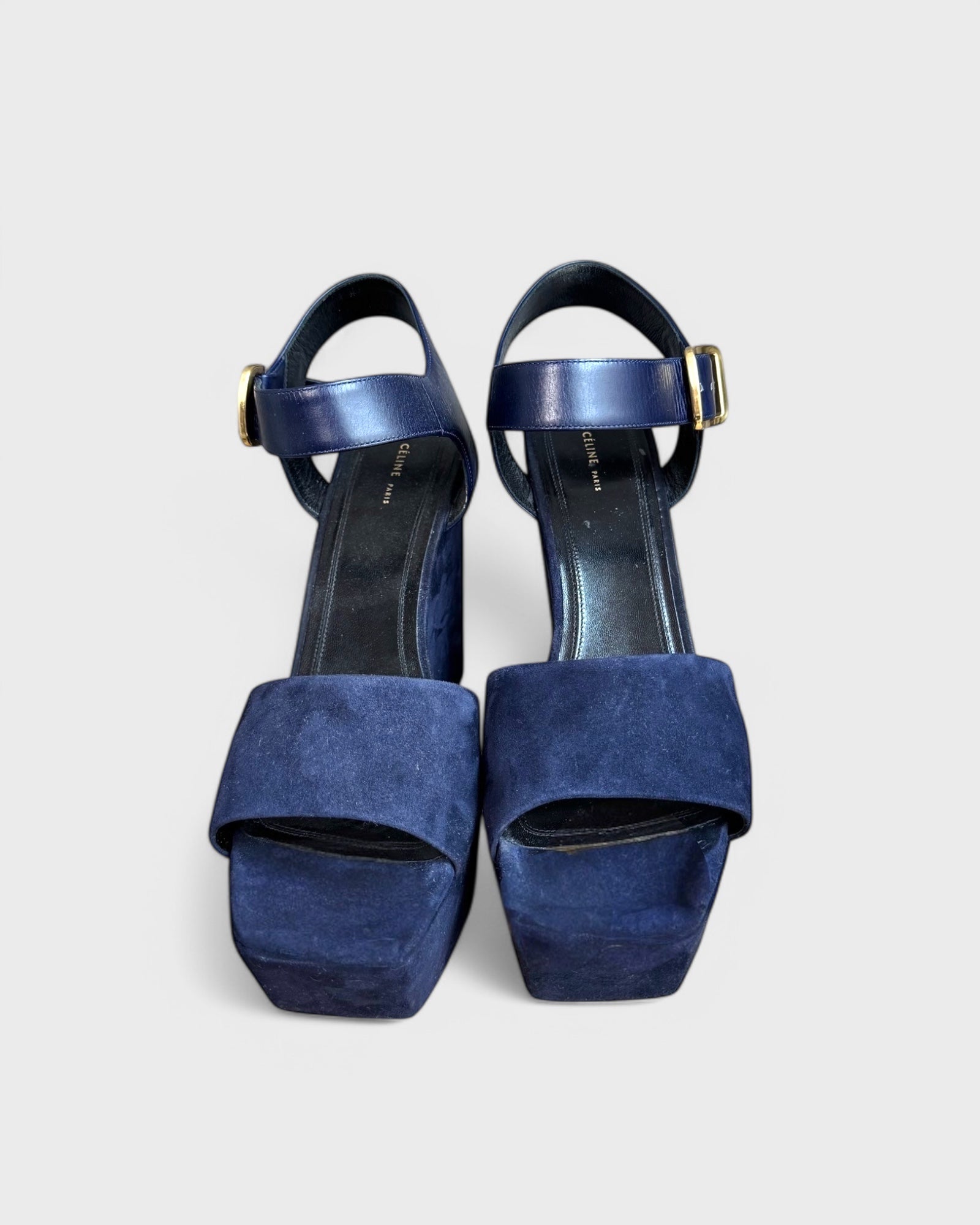 Céline midnight blue platform sandals, 40