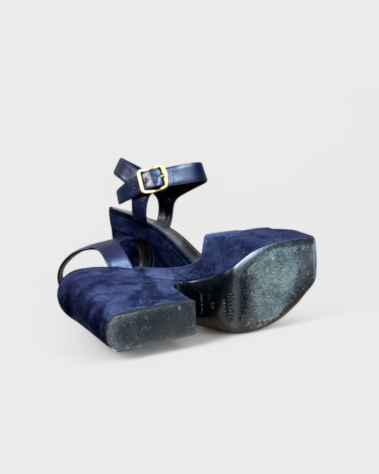 Céline midnight blue platform sandals, 40