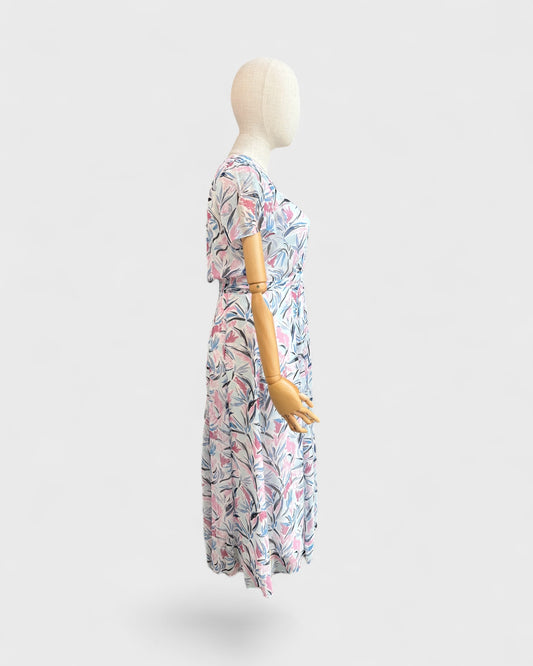 Robe transparente imprimée Blanc bleu rose Club Monaco , 12