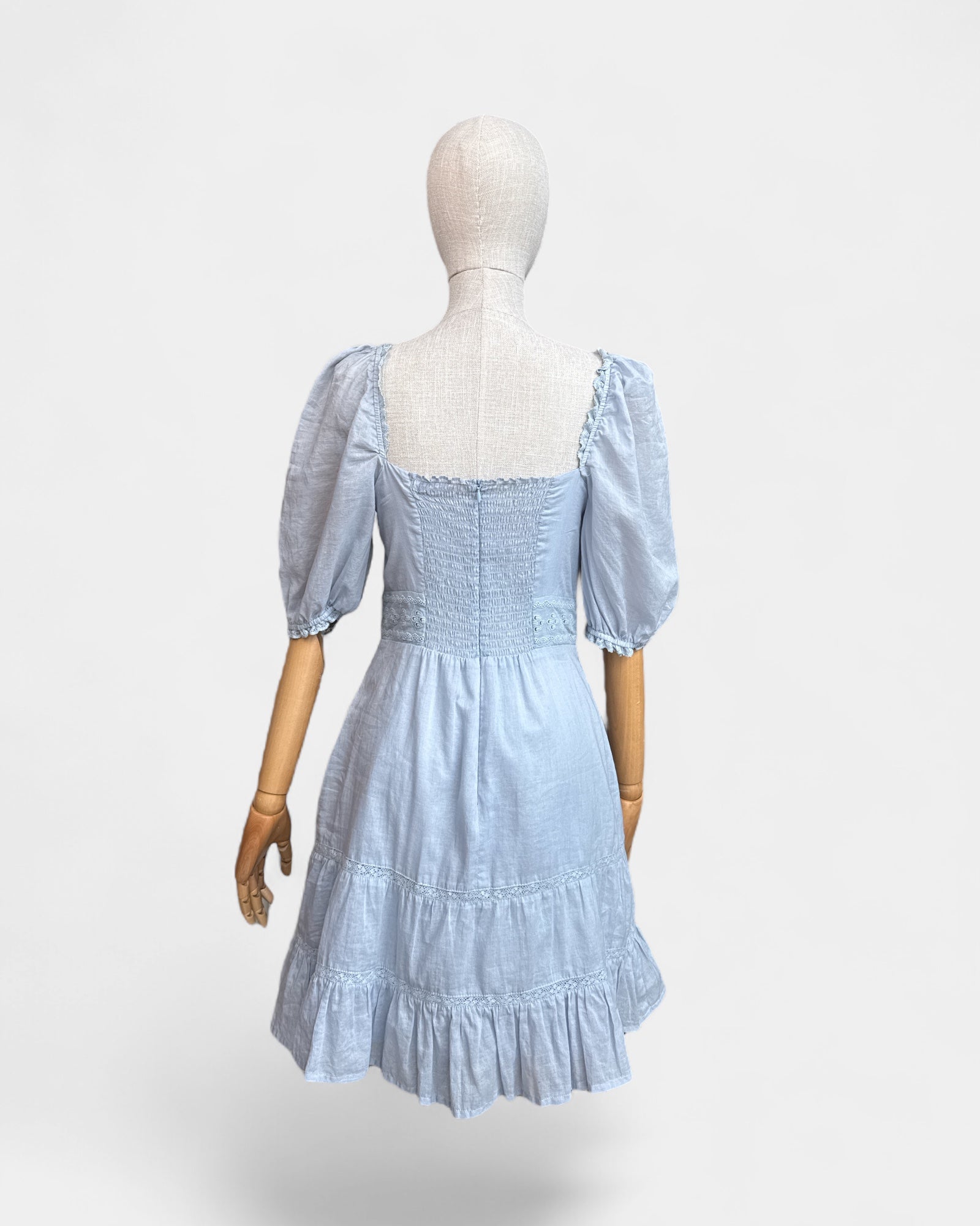 Reformation Puff Sleeve Cotton Dress, 6