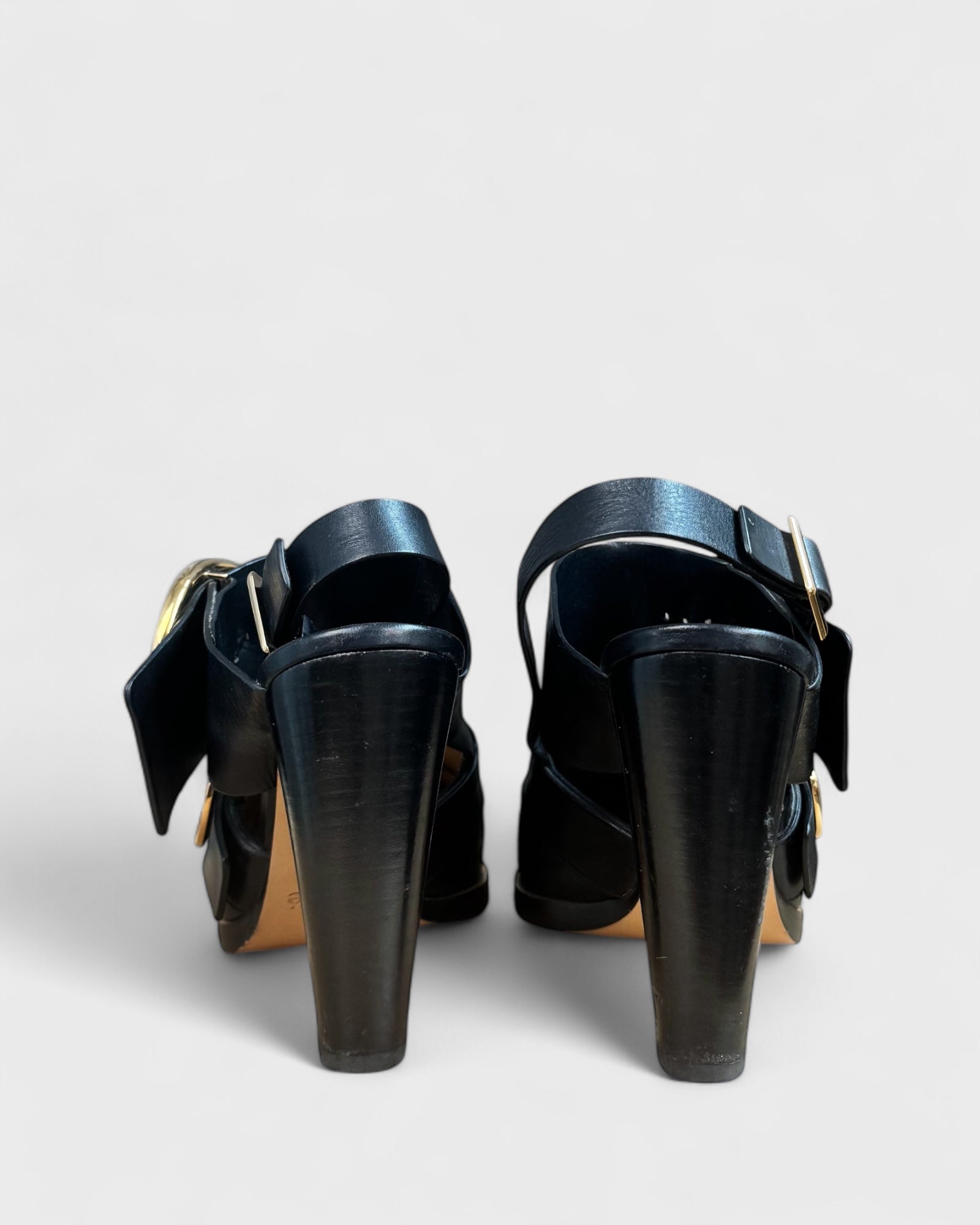 Chloé Black Buckle Heels, 40