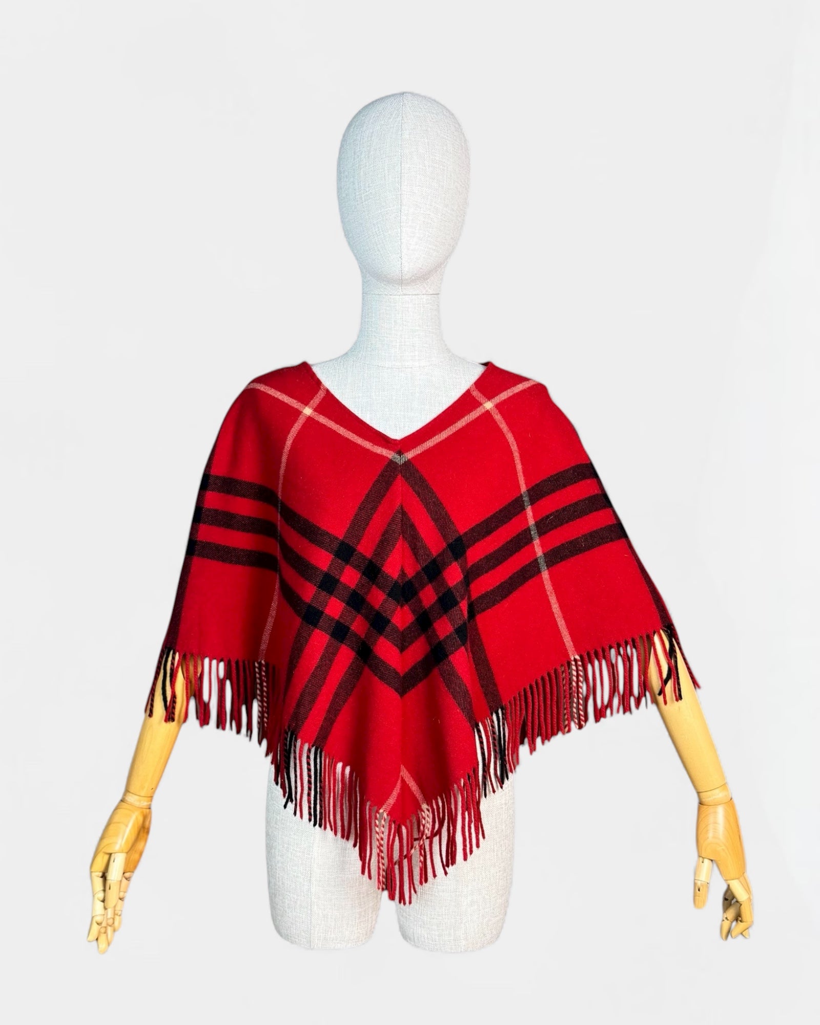 Burberry tartan wool and cashmere poncho