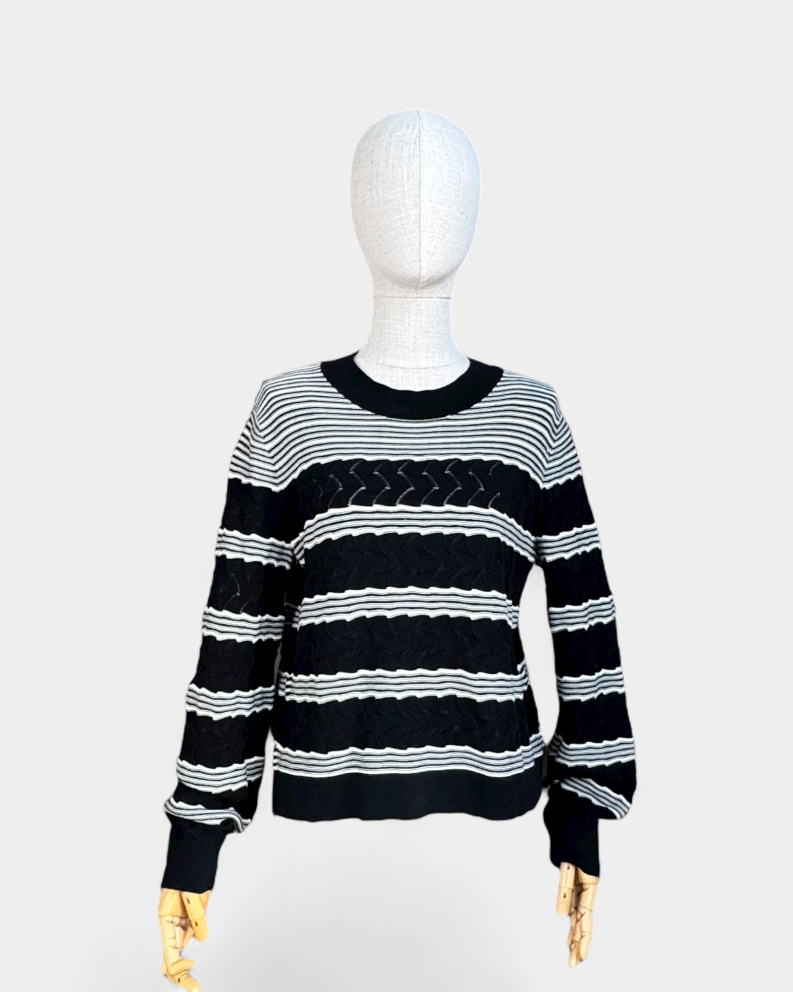 Club Monaco black and white striped sweater, S