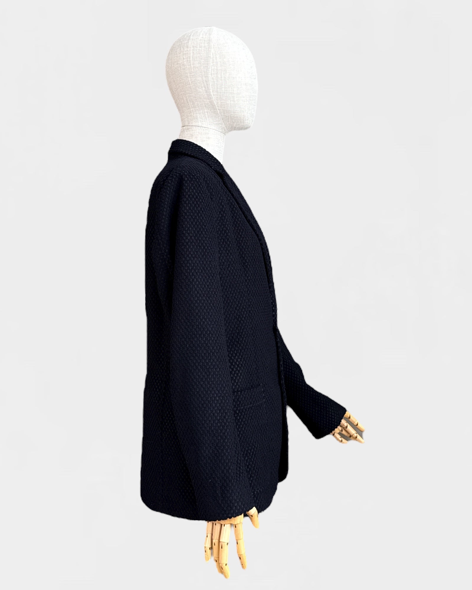 Black textured polka dot blazer Armani