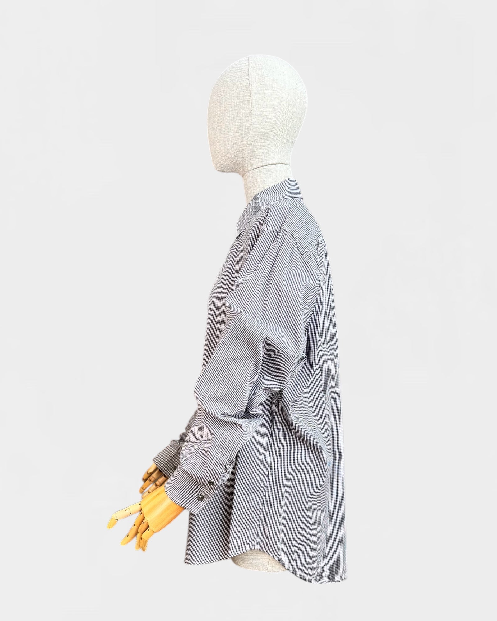 Theory white/brown/grey checkered shirt, XL