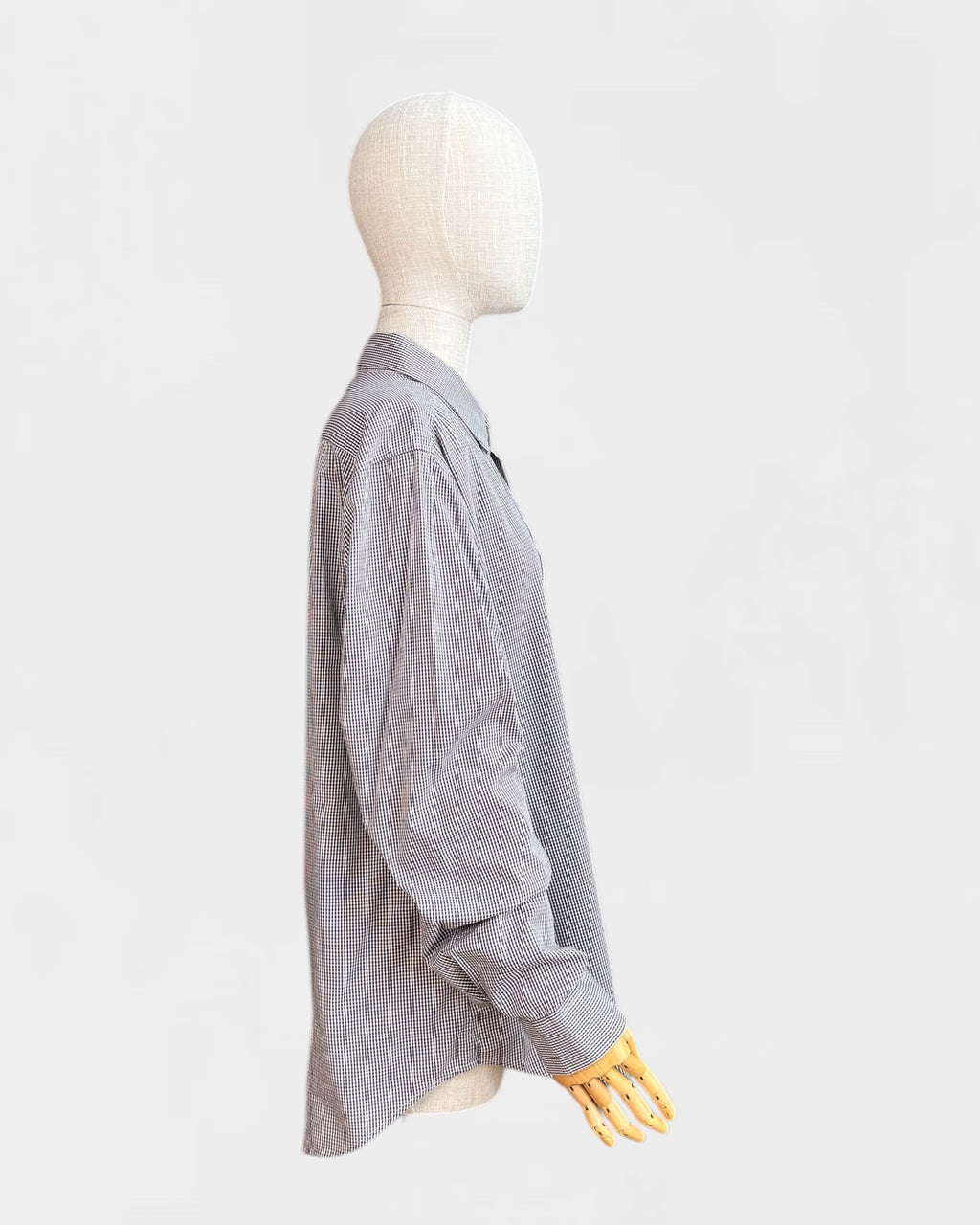 Theory white/brown/grey checkered shirt, XL