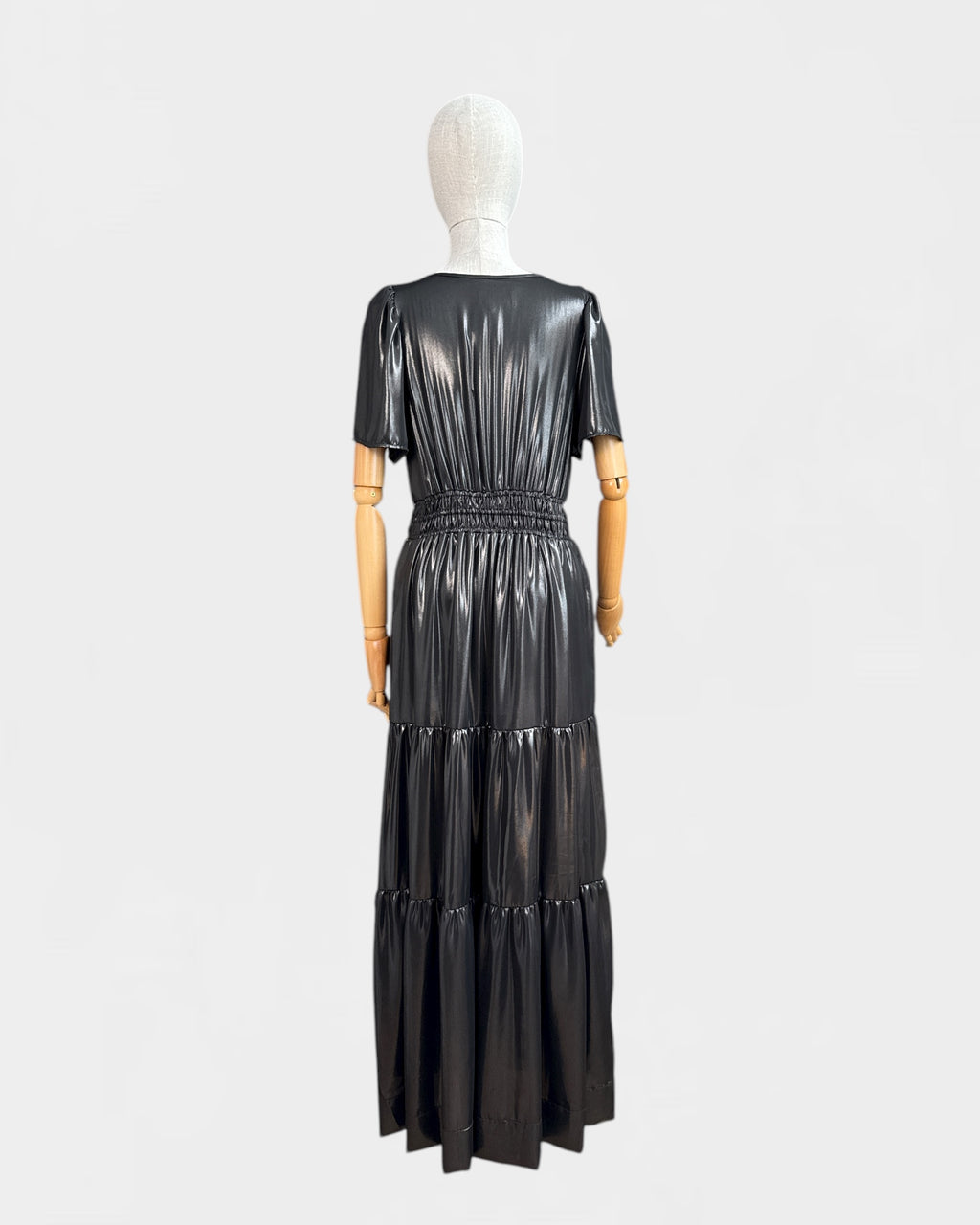 Anthracite lamé dress from Anthropologie, size M