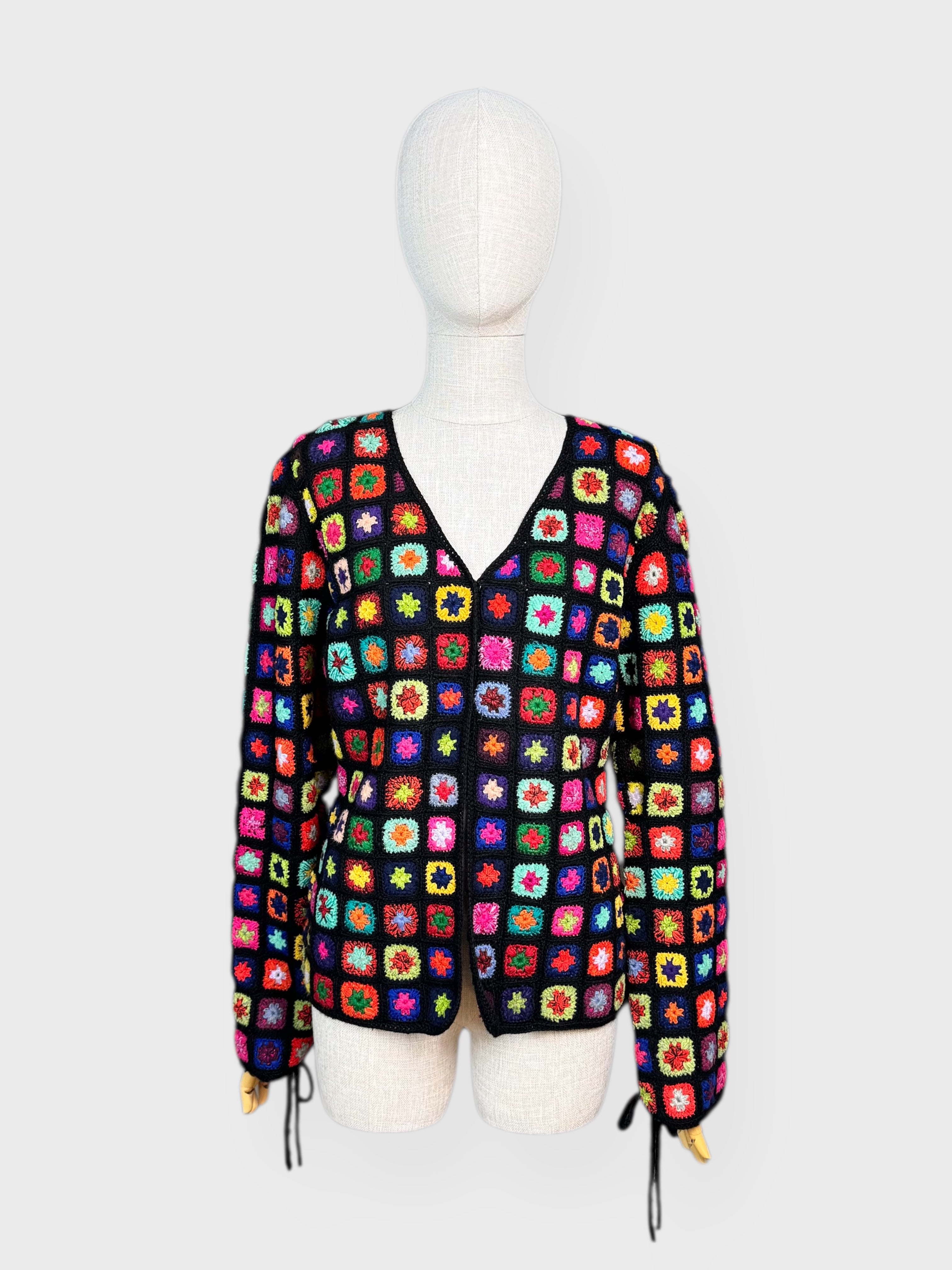 Kenzo Jeans multicoloured crochet cardigan, size S