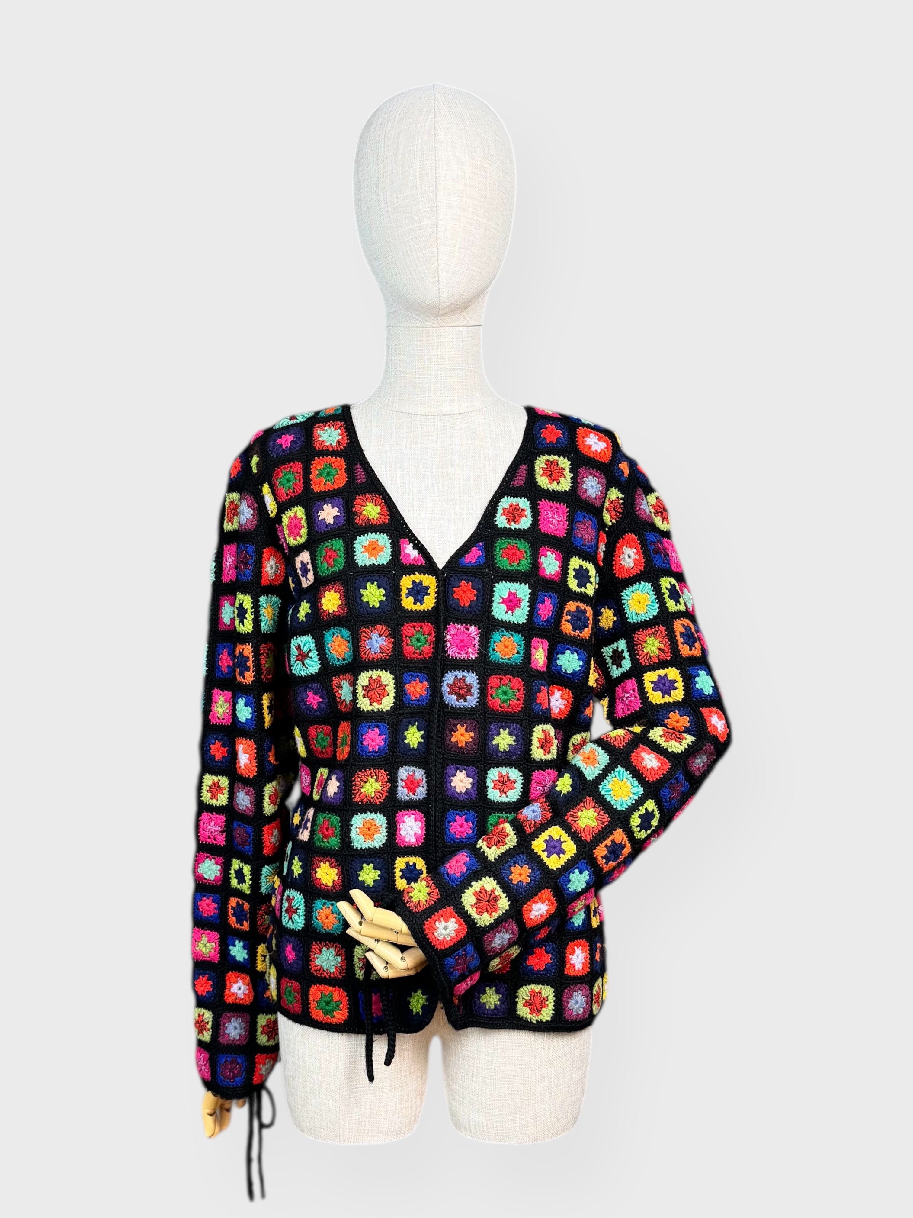 Kenzo Jeans multicoloured crochet cardigan, size S