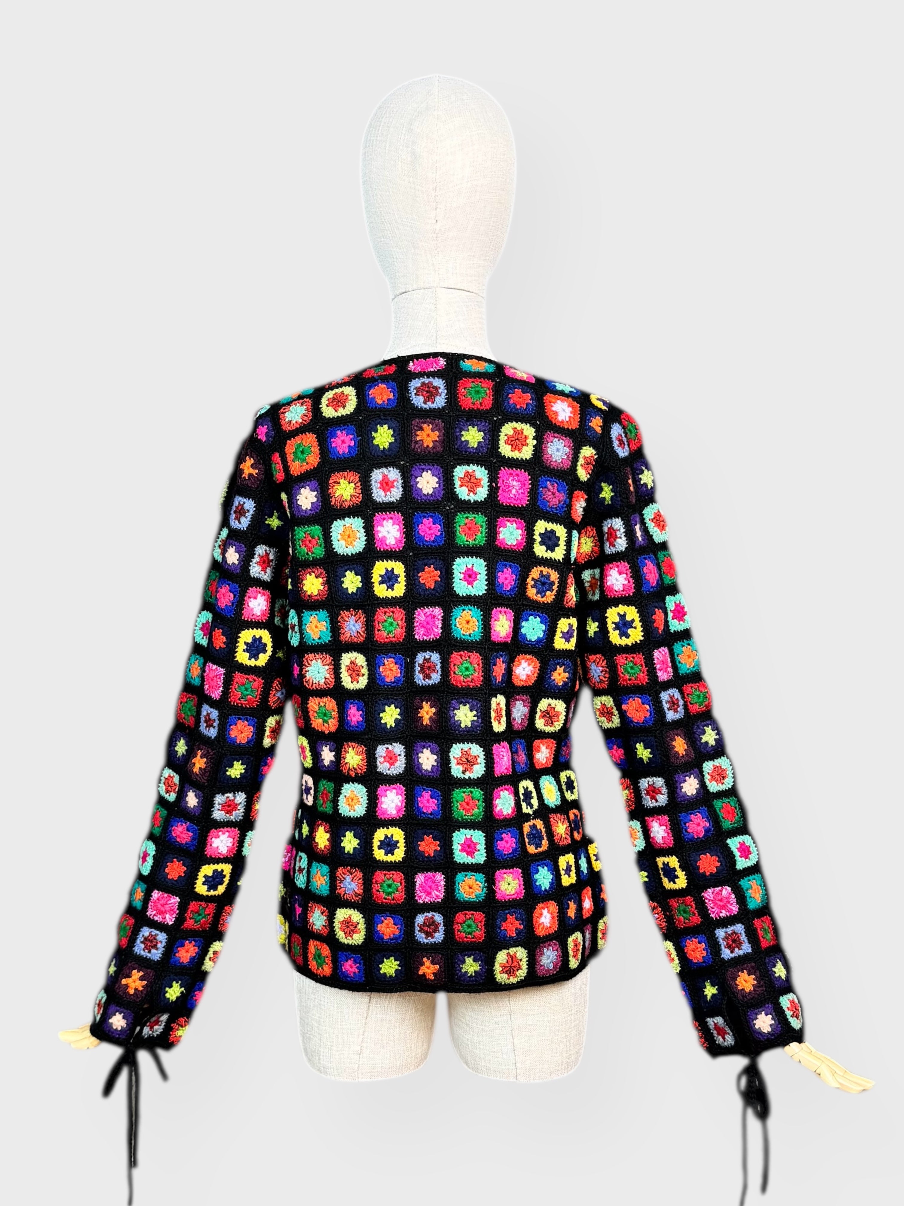 Kenzo Jeans multicoloured crochet cardigan, size S