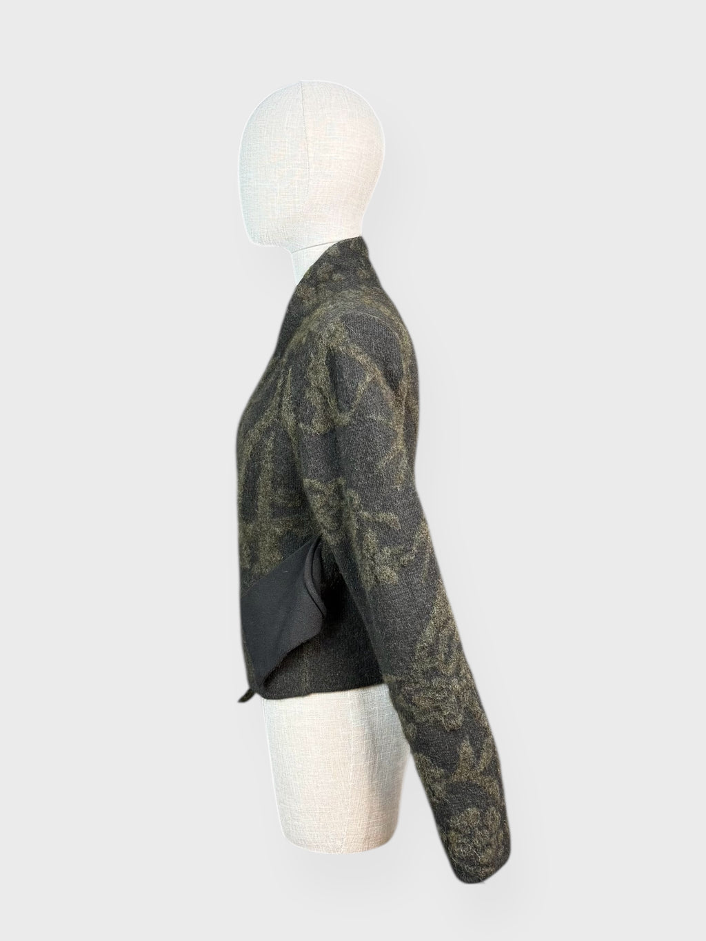 Sarah Pacini khaki green knit wrap cardigan, S