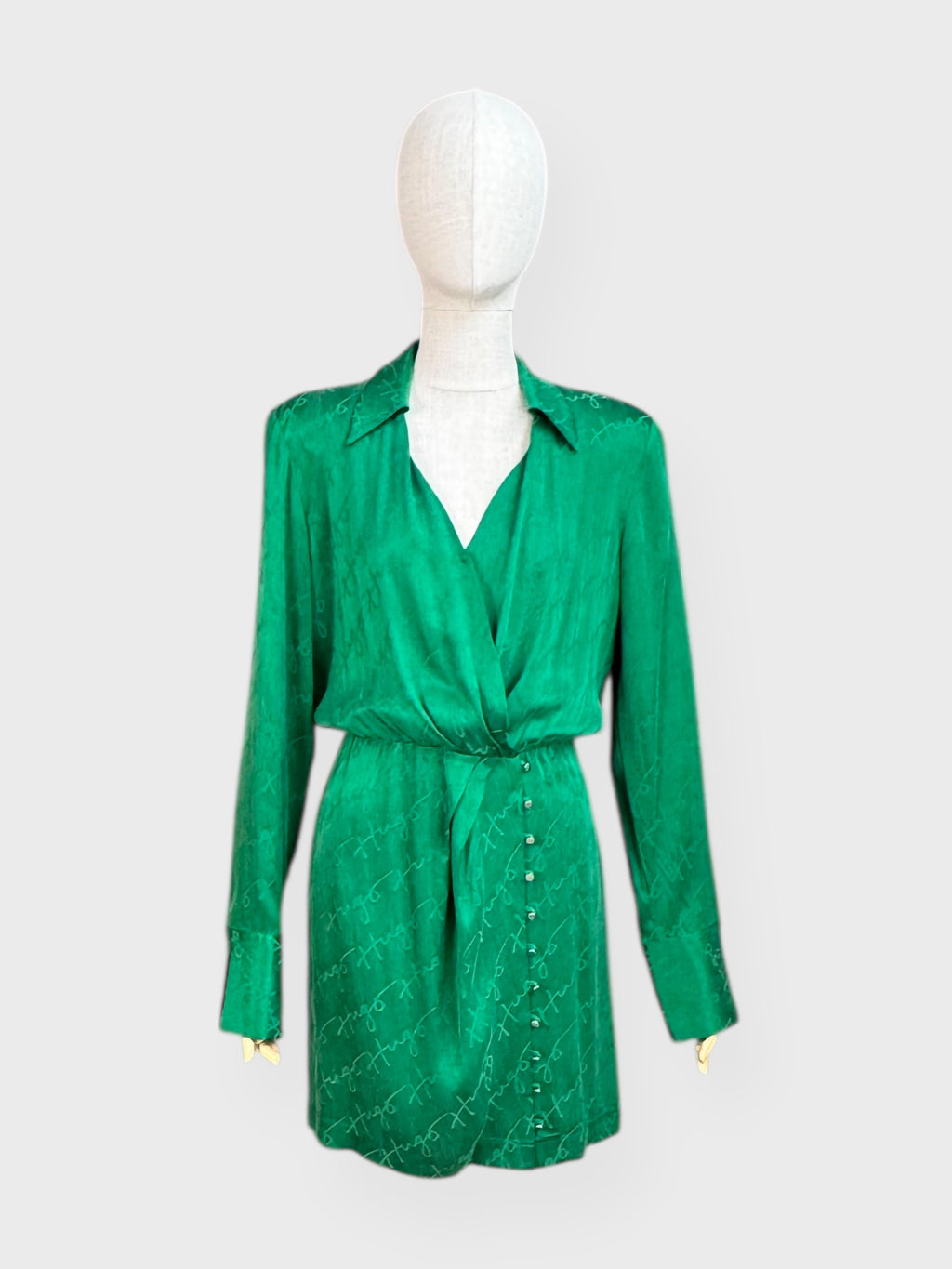 Hugo Boss green wrap dress, size 10